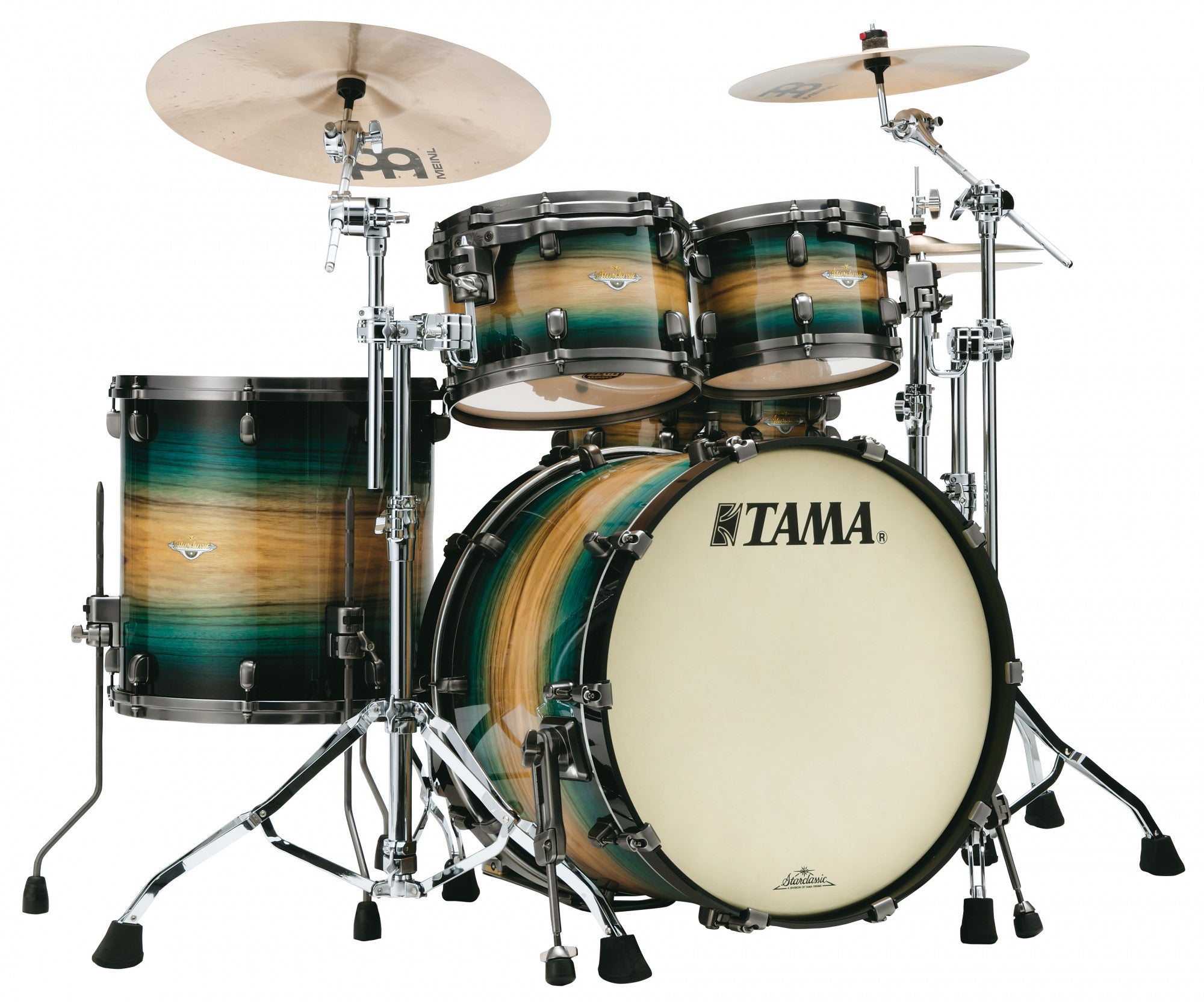 TAMA Starclassic Maple Exotic Shell Kit 4 teilig - Emerald Pacific Walnut Burst/Smoked Black Nickel HW
