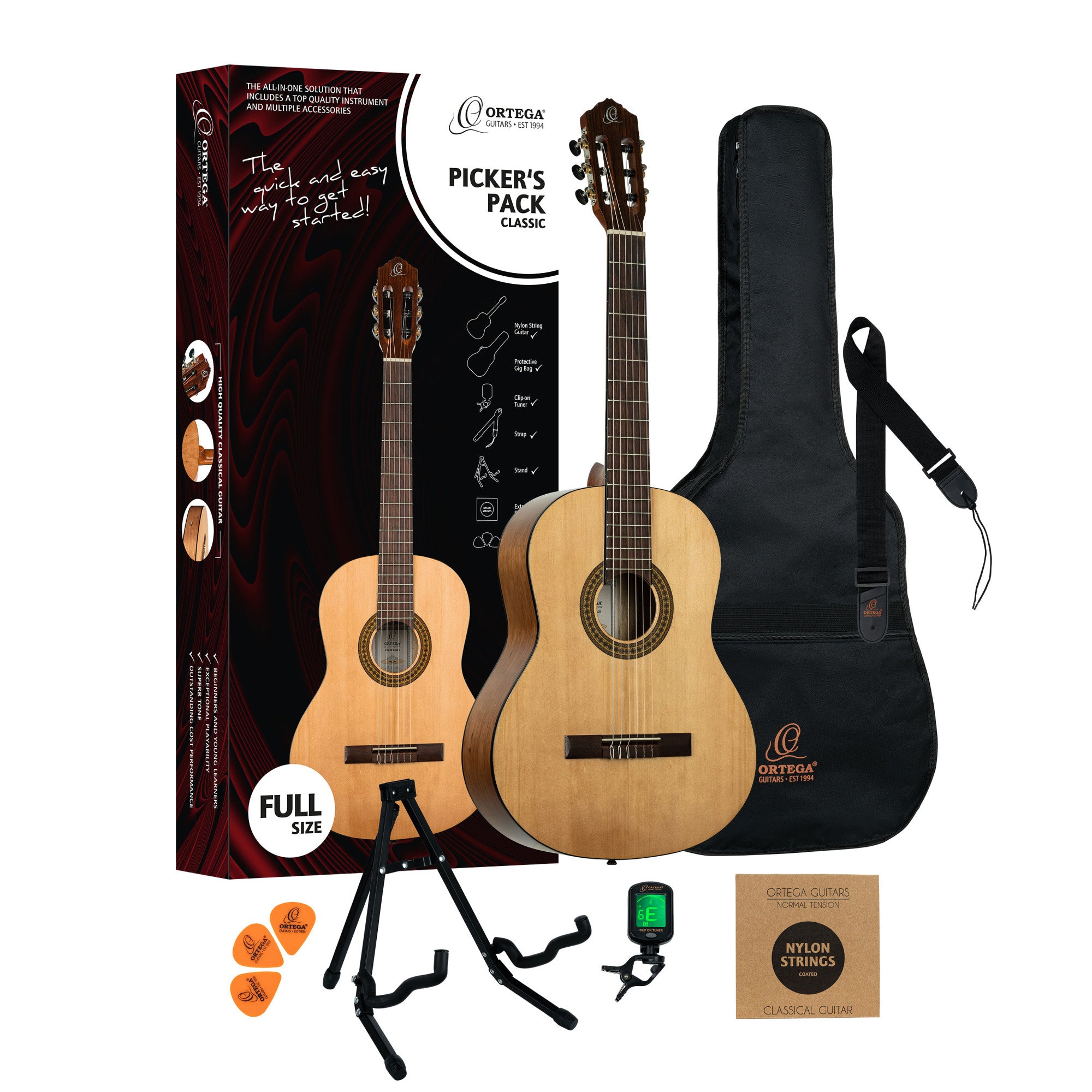 ORTEGA Picker´s Pack 4/4 Konzertgitarre 6-String - Einsteigerset