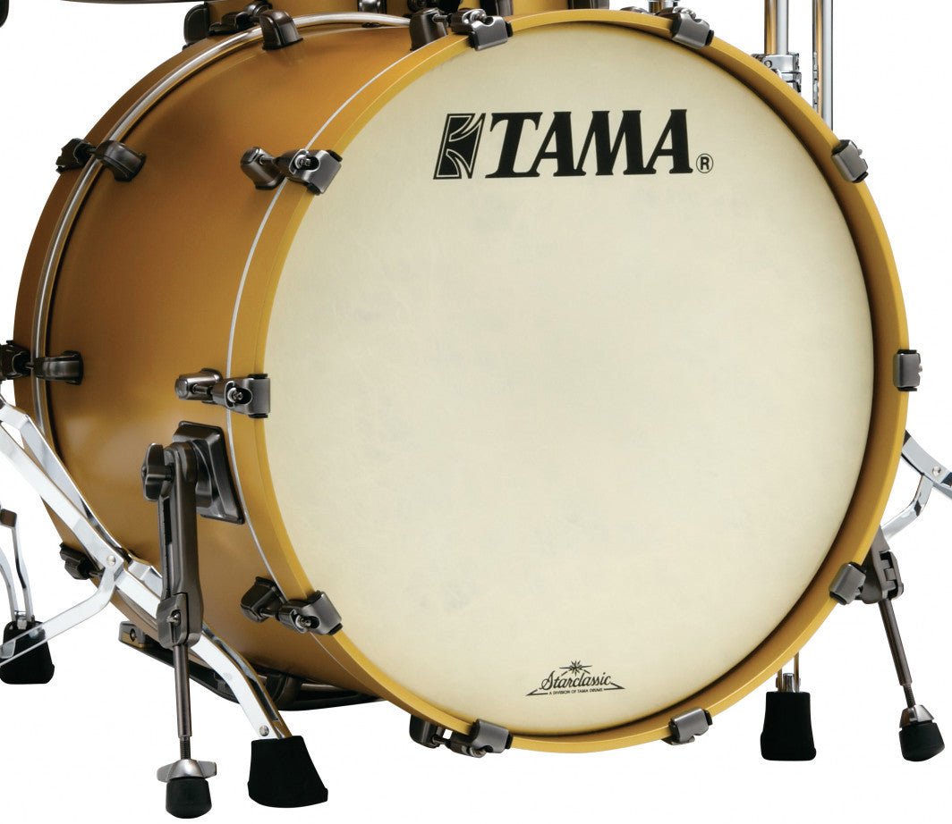 TAMA Starclassic Maple Lacquer Bass Drum 24" x 16" - Satin Aztek Gold Metallic/Smoked Black Nickel HW/ohne Tom Halter