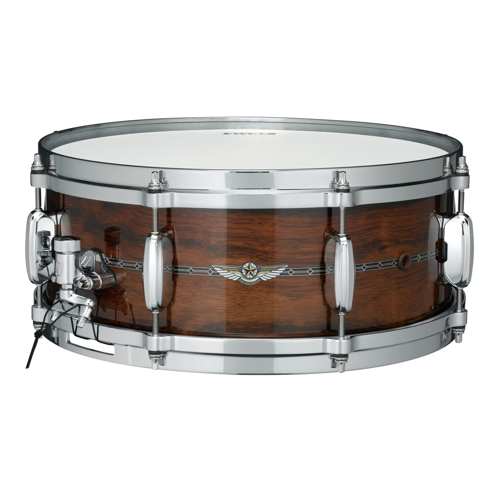 TAMA STAR Bubinga Snaredrum 14" x 5,5" - Natural Indian Laurel/Chrom HW - Inside & Outside Inlay