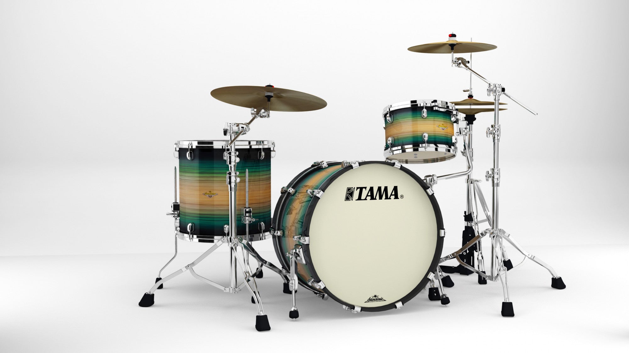 TAMA Starclassic Maple Exotic Shell Kit 3 teilig - Emerald Pacific Walnut Burst/Chrom HW