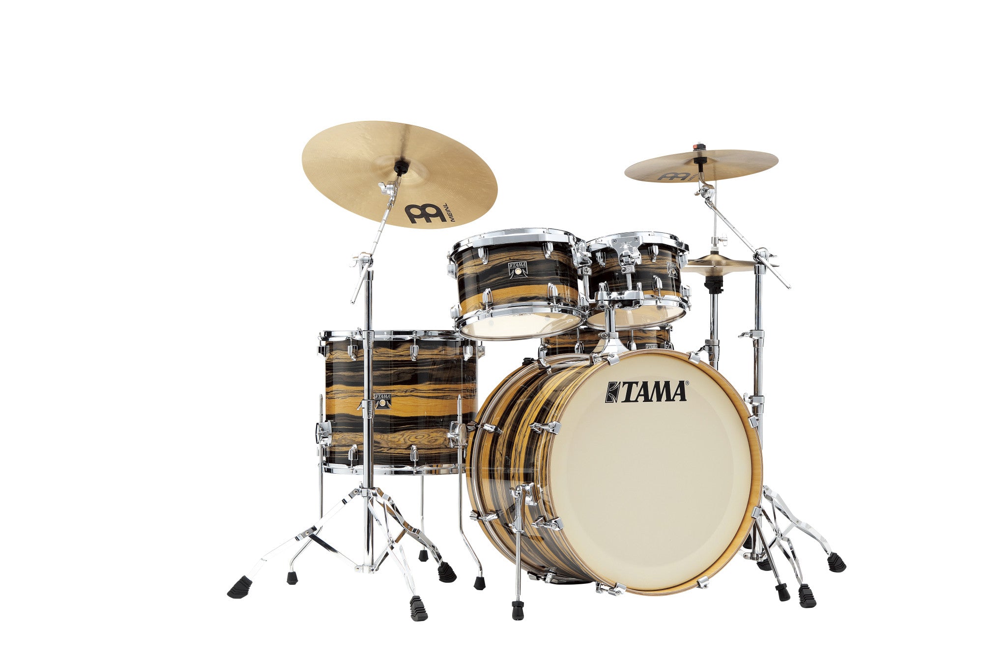 TAMA Superstar Classic Drum Set 5 teilig - Natural Ebony Tiger Wrap/Chrom HW + SM5W Hardware Kit