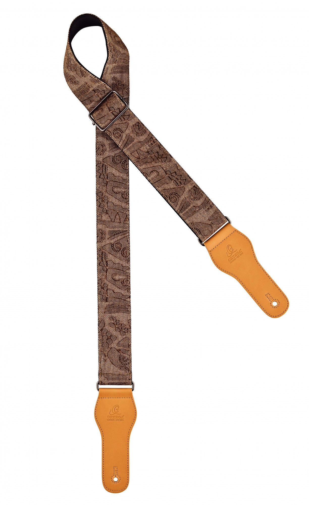 ORTEGA Spring Series Baumwollgitarrengurt - Brown Jean