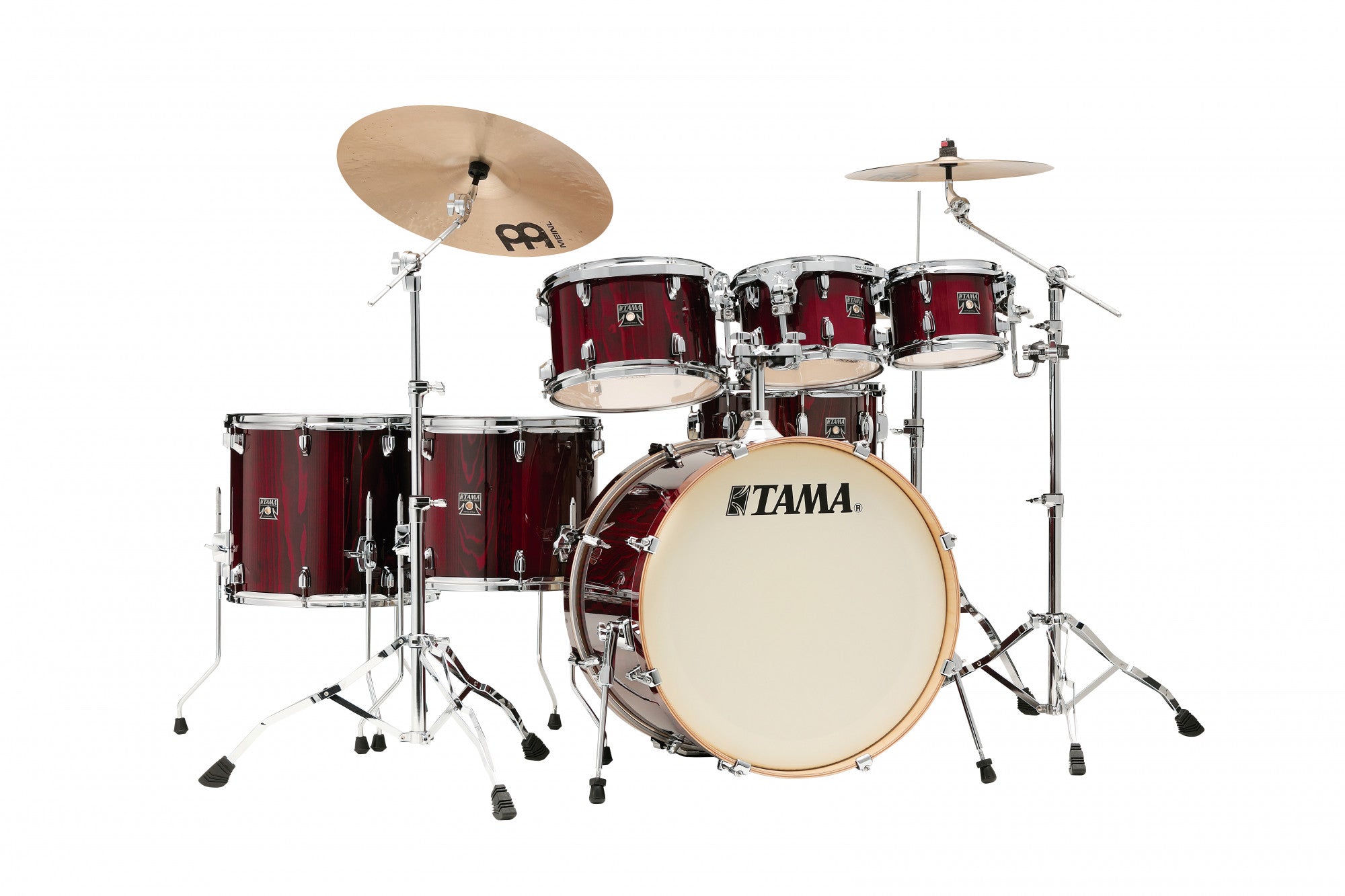 TAMA Superstar Classic Drum Set 7 teilig - Gloss Garnet Lacebark Pine/Chrom HW + SM5W Hardware Kit