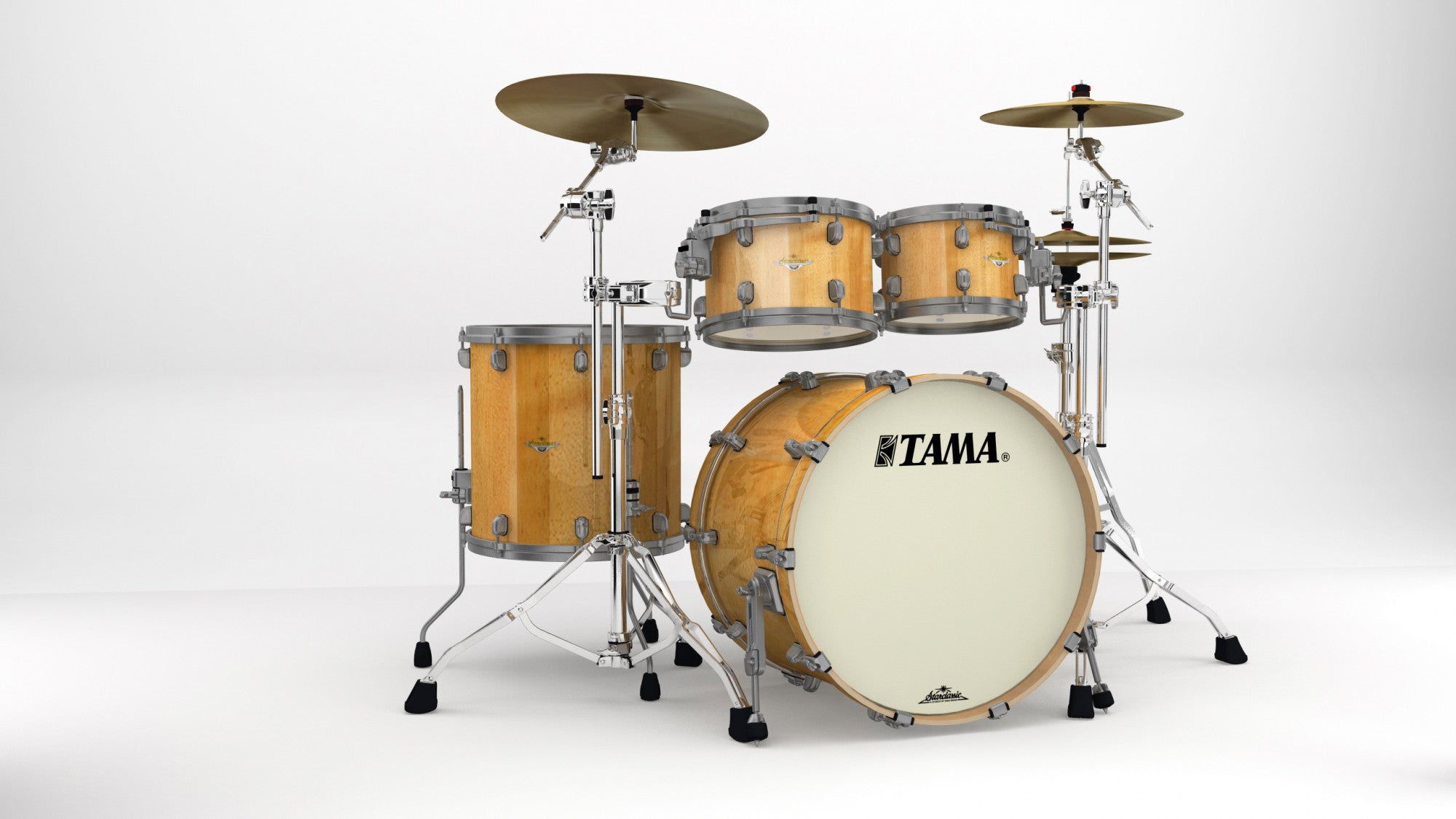 TAMA Starclassic Maple Exotic Shell Kit 4 teilig - Exotic Gloss Natural Movingui/Smoked Black Nickel HW