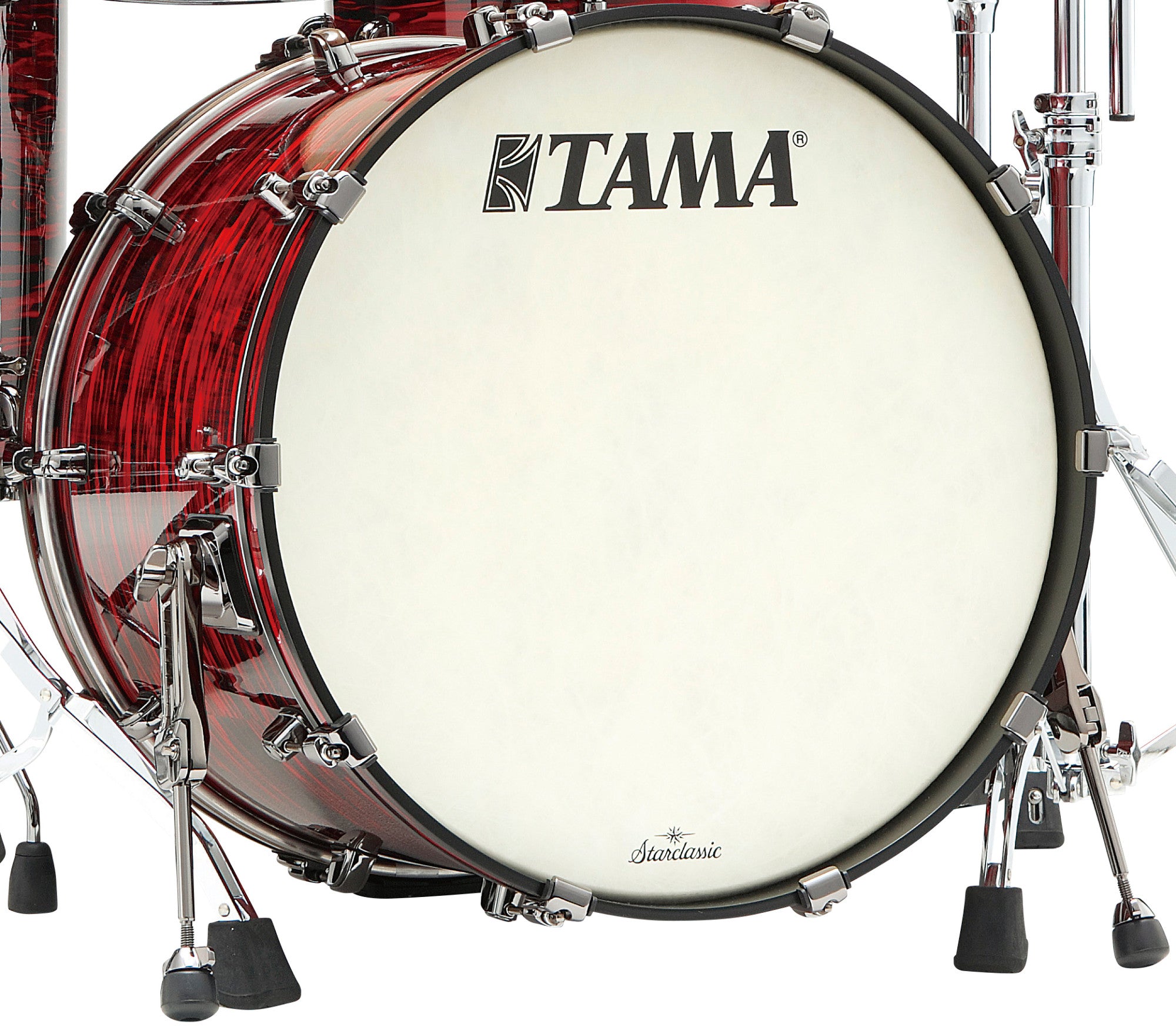 TAMA Starclassic Maple Bass Duracover Wrap Drum 20" x 16" - Red Oyster/Black Nickel HW/ohne Tom Halter