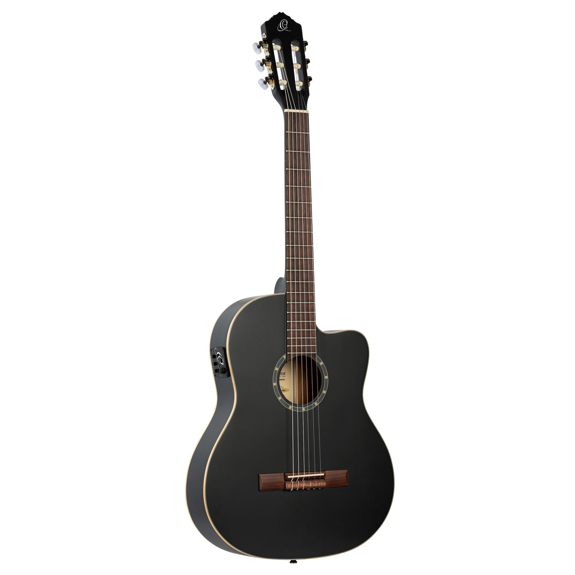 ORTEGA Family Series 4/4 Slim Neck Konzertgitarre 6 String - Fichte / Mahagoni Satin Black + Bag