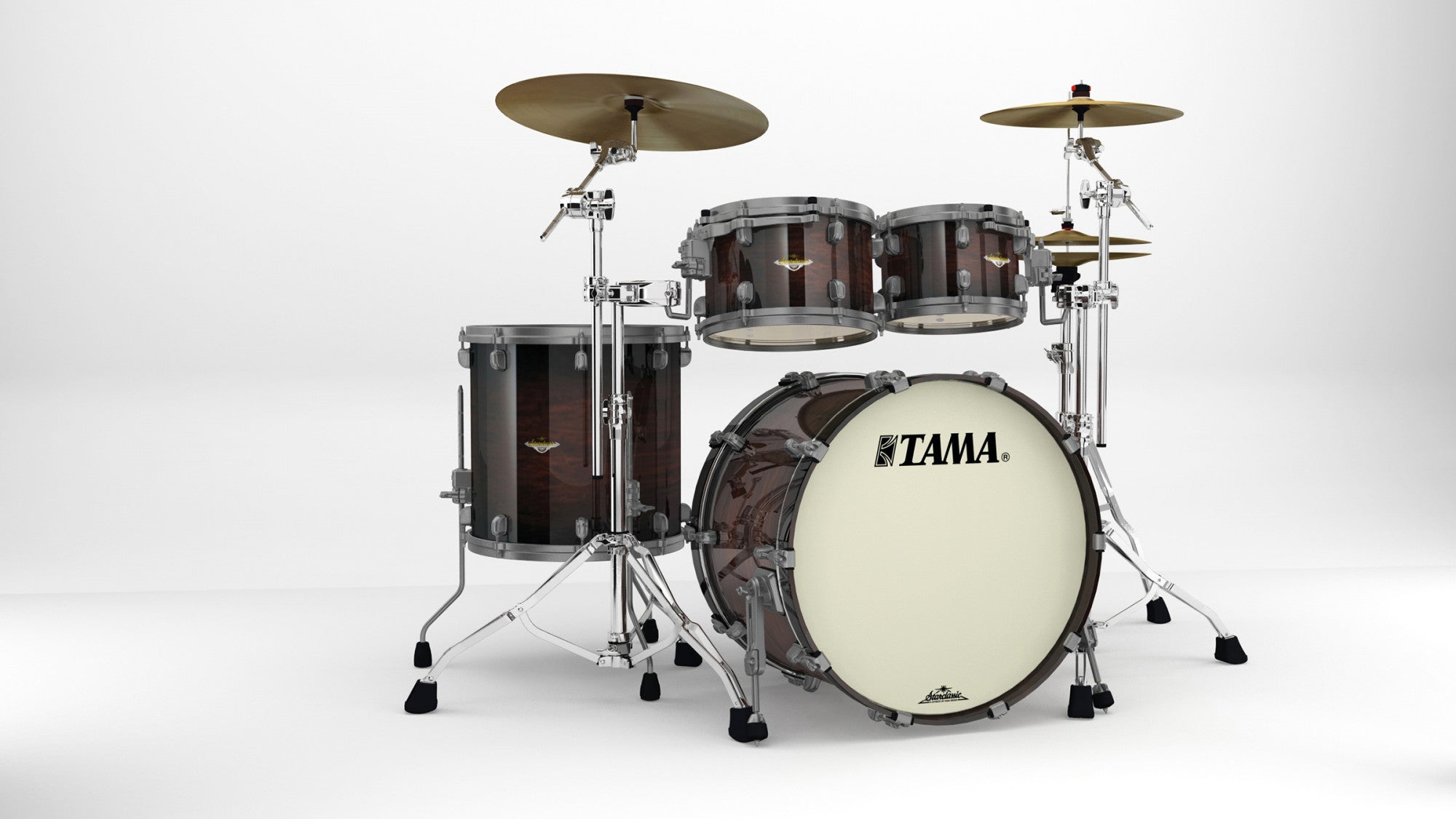 TAMA Starclassic Maple Lacquer Shell Kit 4 teilig - Dark Mocha Burst/Smoked Black Nickel HW