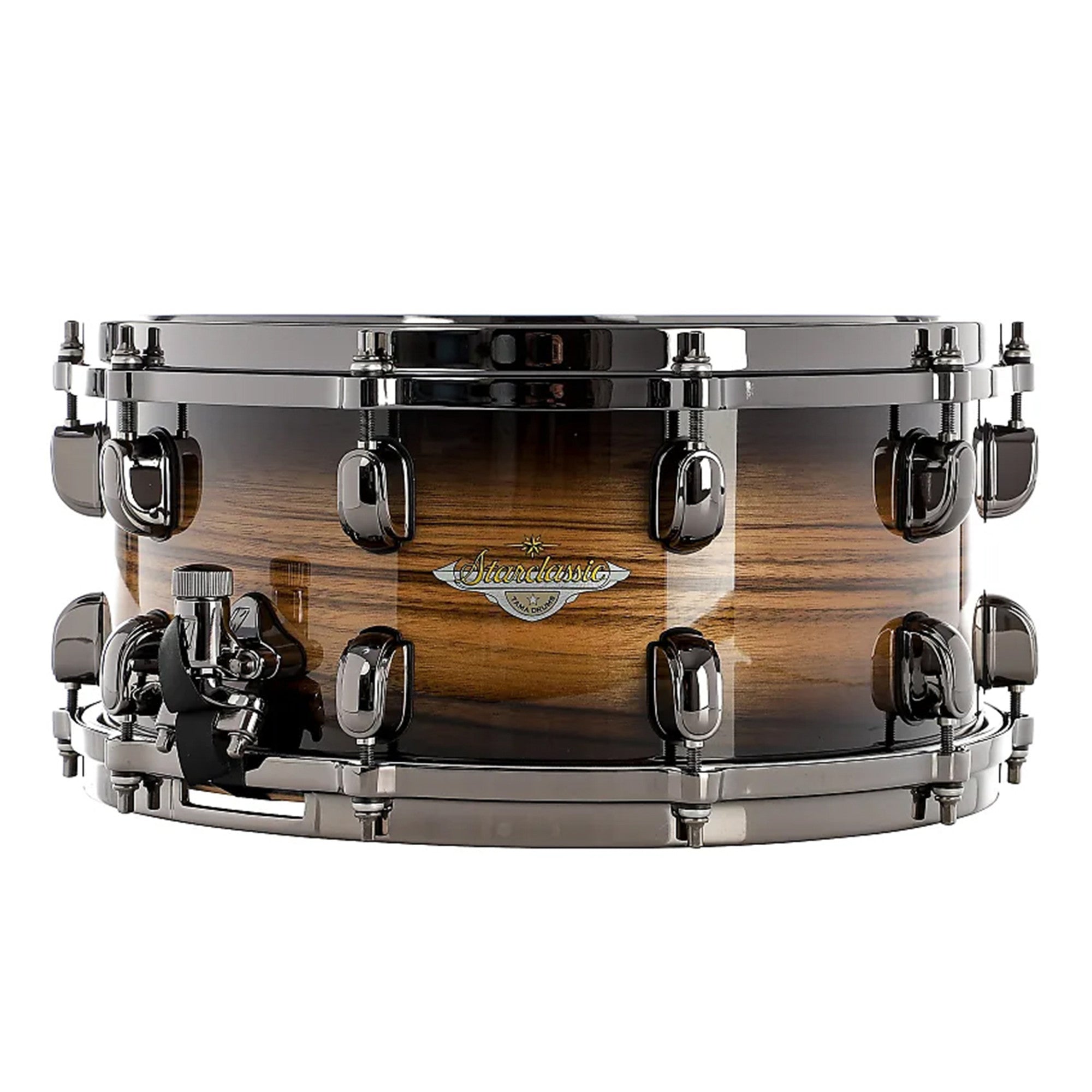 TAMA Starclassic Maple Exotic Snaredrum 14" x 5,5" - Natural Pacific Walnut Burst/Black Nickel HW
