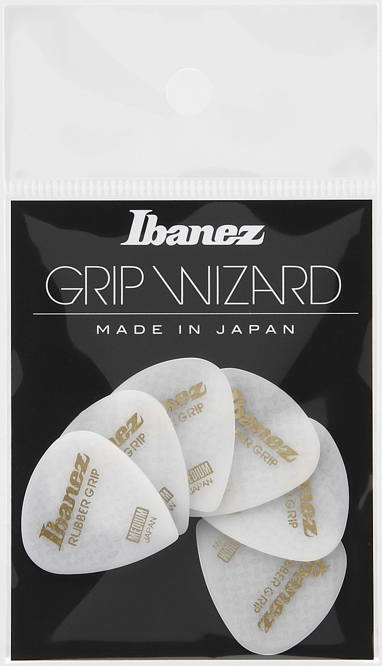 IBANEZ Grip Wizard Series Rubber Grip Flat Pick - 6er Pack