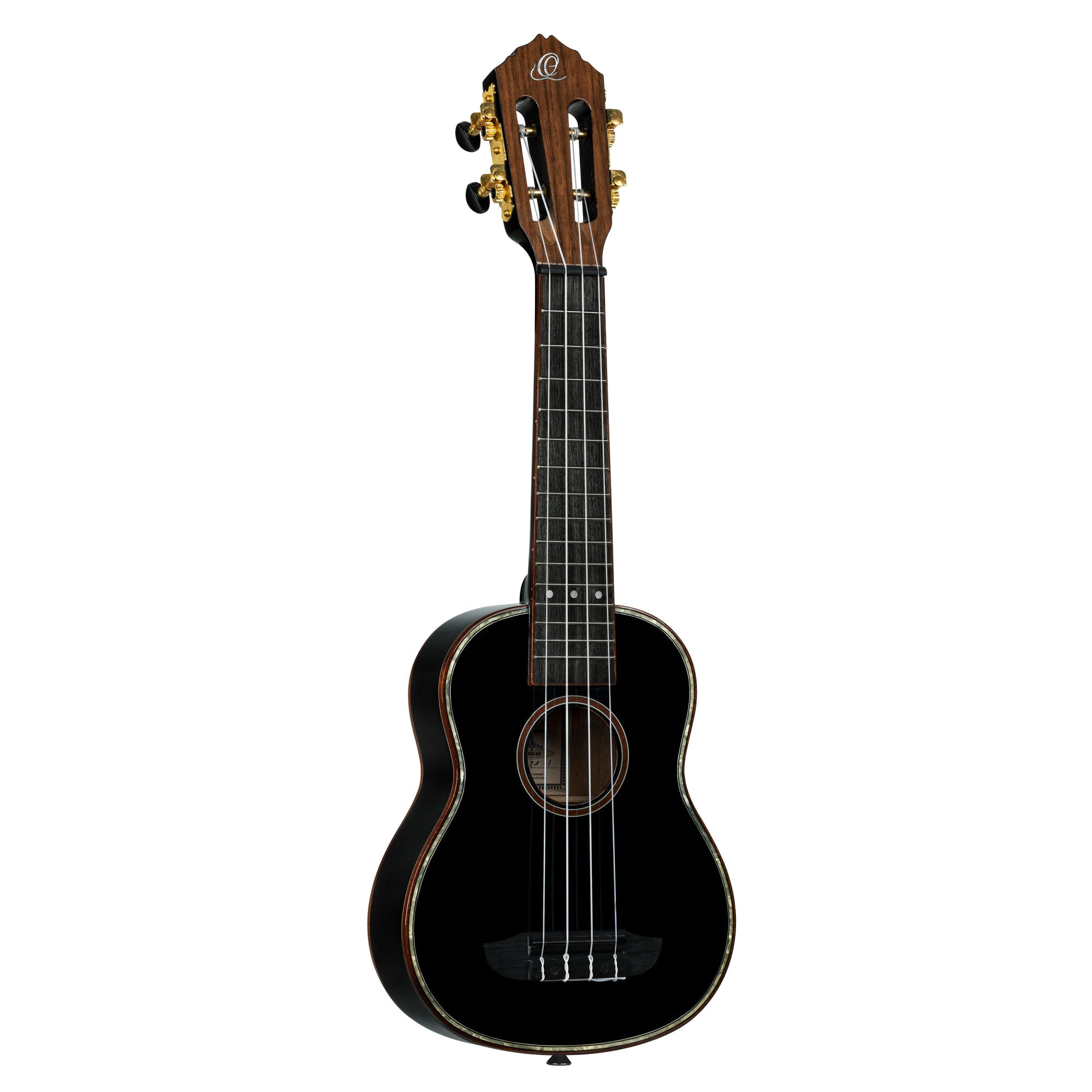 ORTEGA Onyx Serie Sopran Ukulele 4 String - Spruce / Mahogany Black + Bag