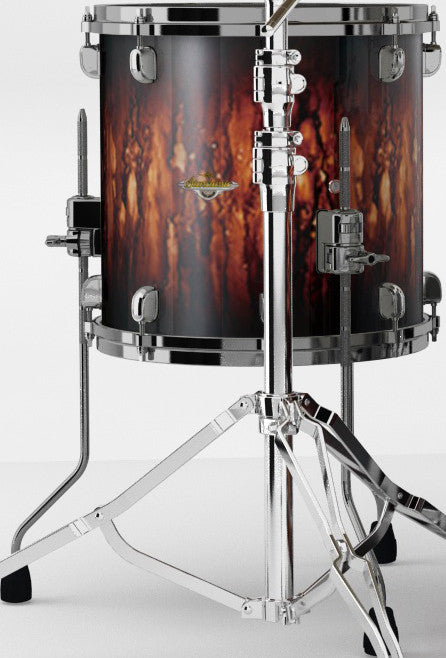 TAMA Starclassic Maple Lacquer Floor Tom 16" x 14" - Molten Satin Brown Burst/Black Nickel HW