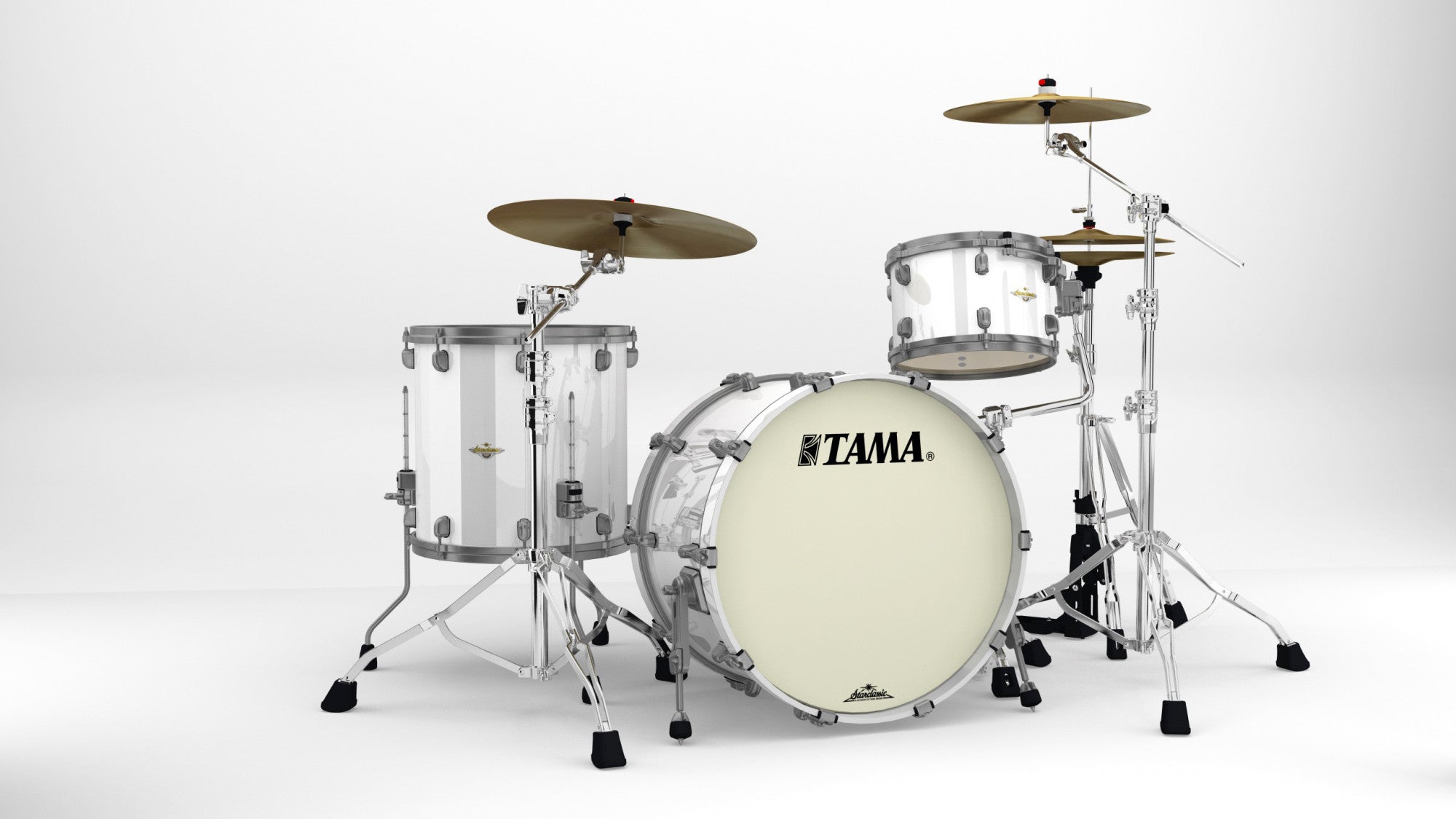 TAMA Starclassic Maple Lacquer Shell Kit 3 teilig - Piano White/Smoked Black Nickel HW