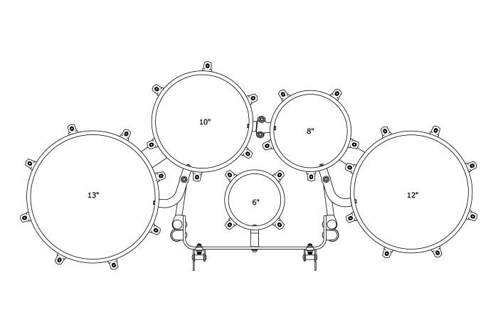 TAMA Fieldstar Rudiment Marching Tenor Drum small quint 6" / 8" / 10" / 12" / 13" - Sugar White/Chrom HW