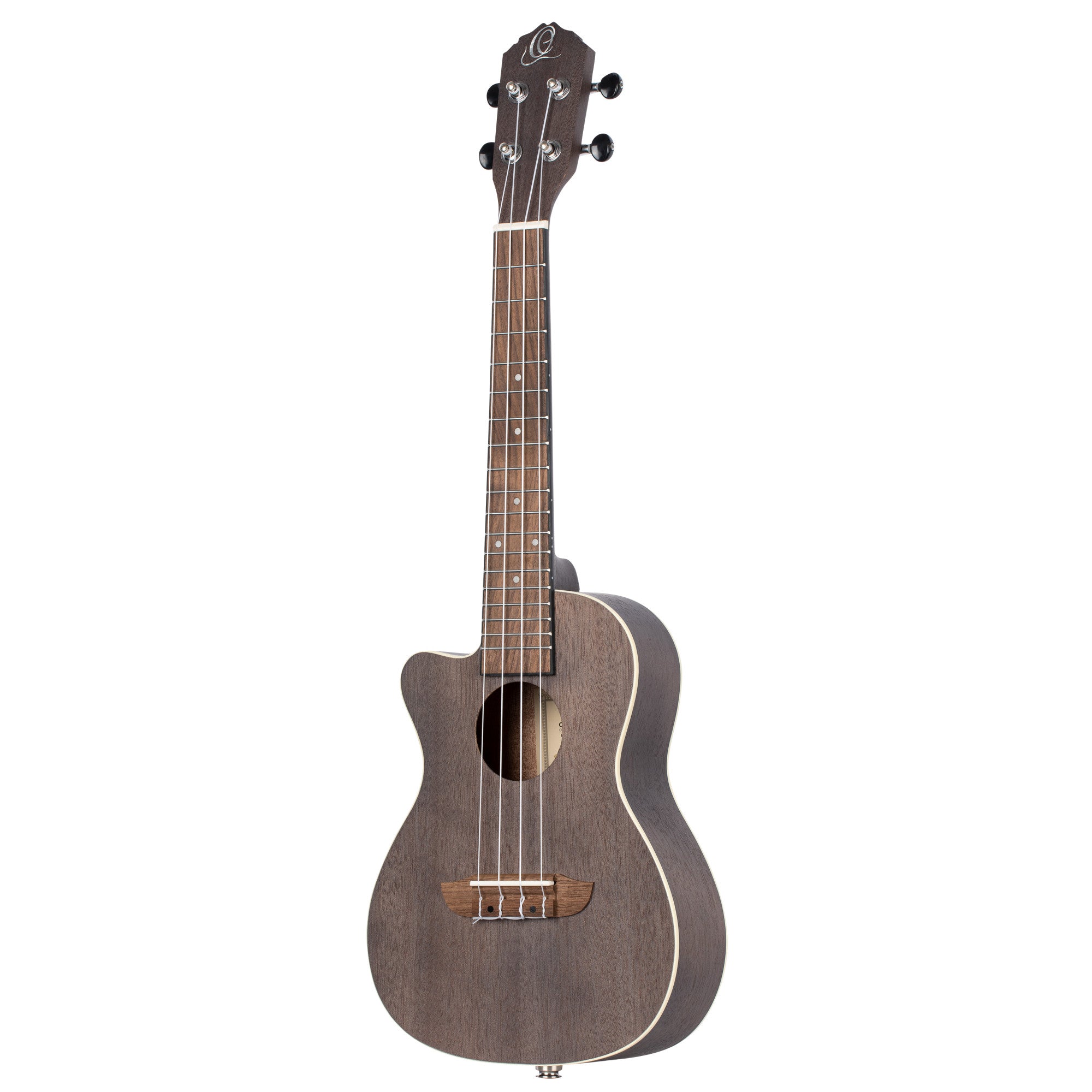 ORTEGA Earth Serie Konzert Preamp Ukulele 4 String Lefty - Okoume Coal Black