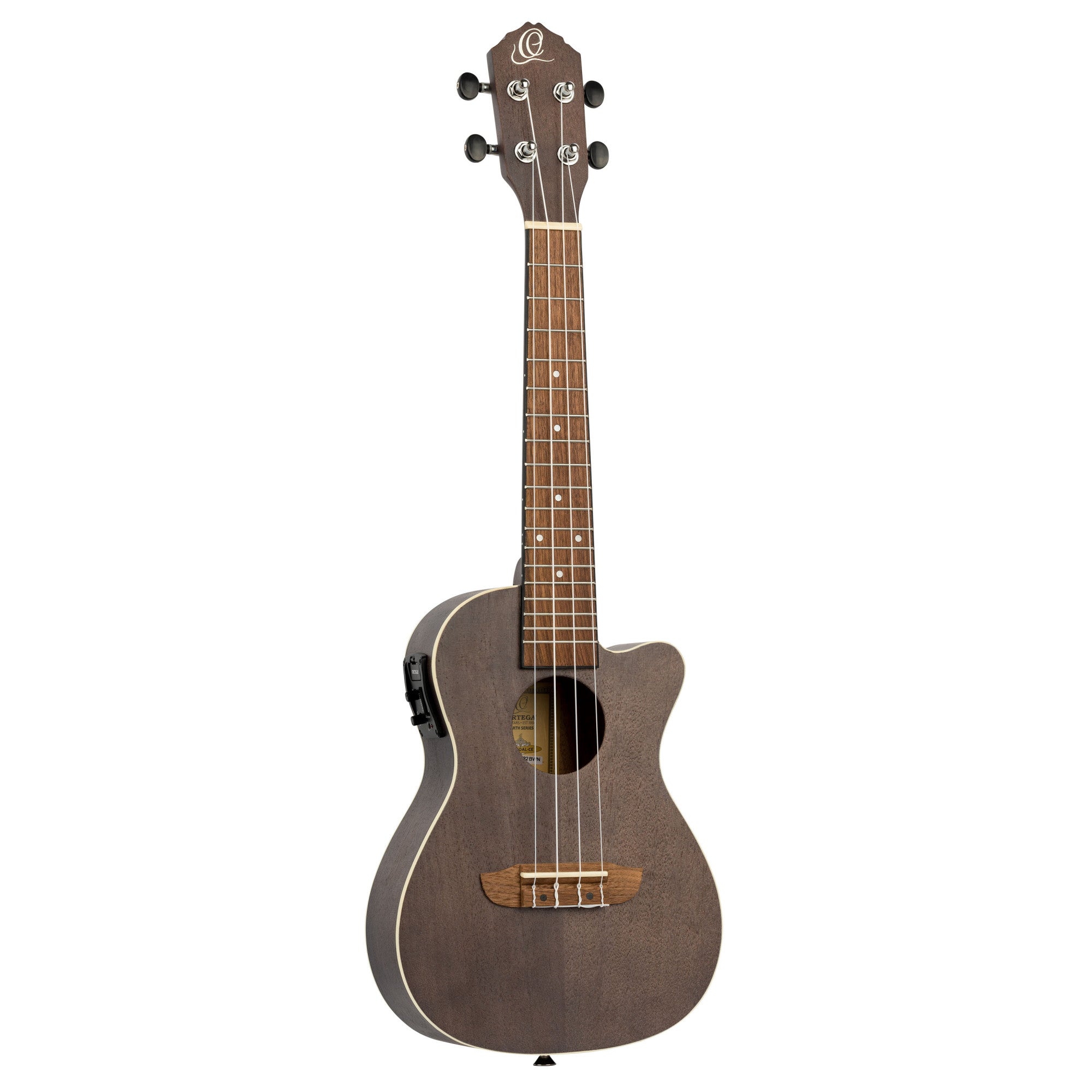 ORTEGA Earth Serie Konzert Preamp Ukulele 4 String - Okoume Coal Black