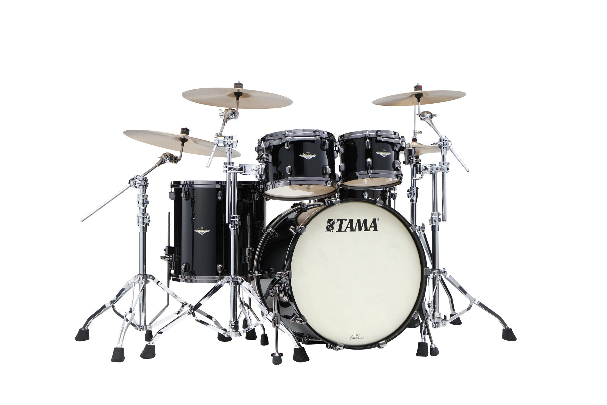 TAMA Starclassic Maple Lacquer Shell Kit 4 teilig - Piano Black/Black Nickel HW