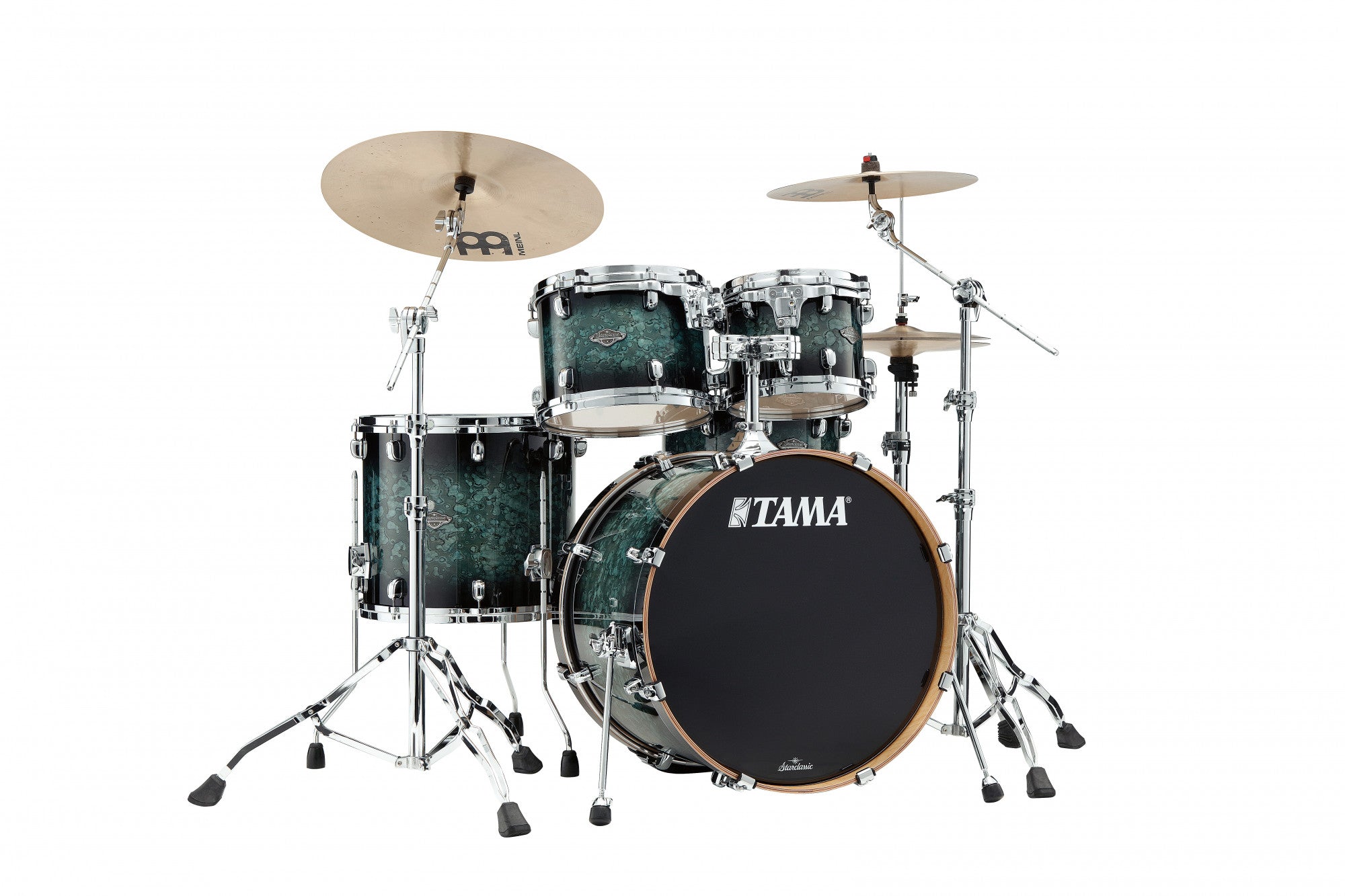 TAMA Starclassic Performer Shell Kit 4 teilig - Molten Steel Blue Burst/Chrom HW