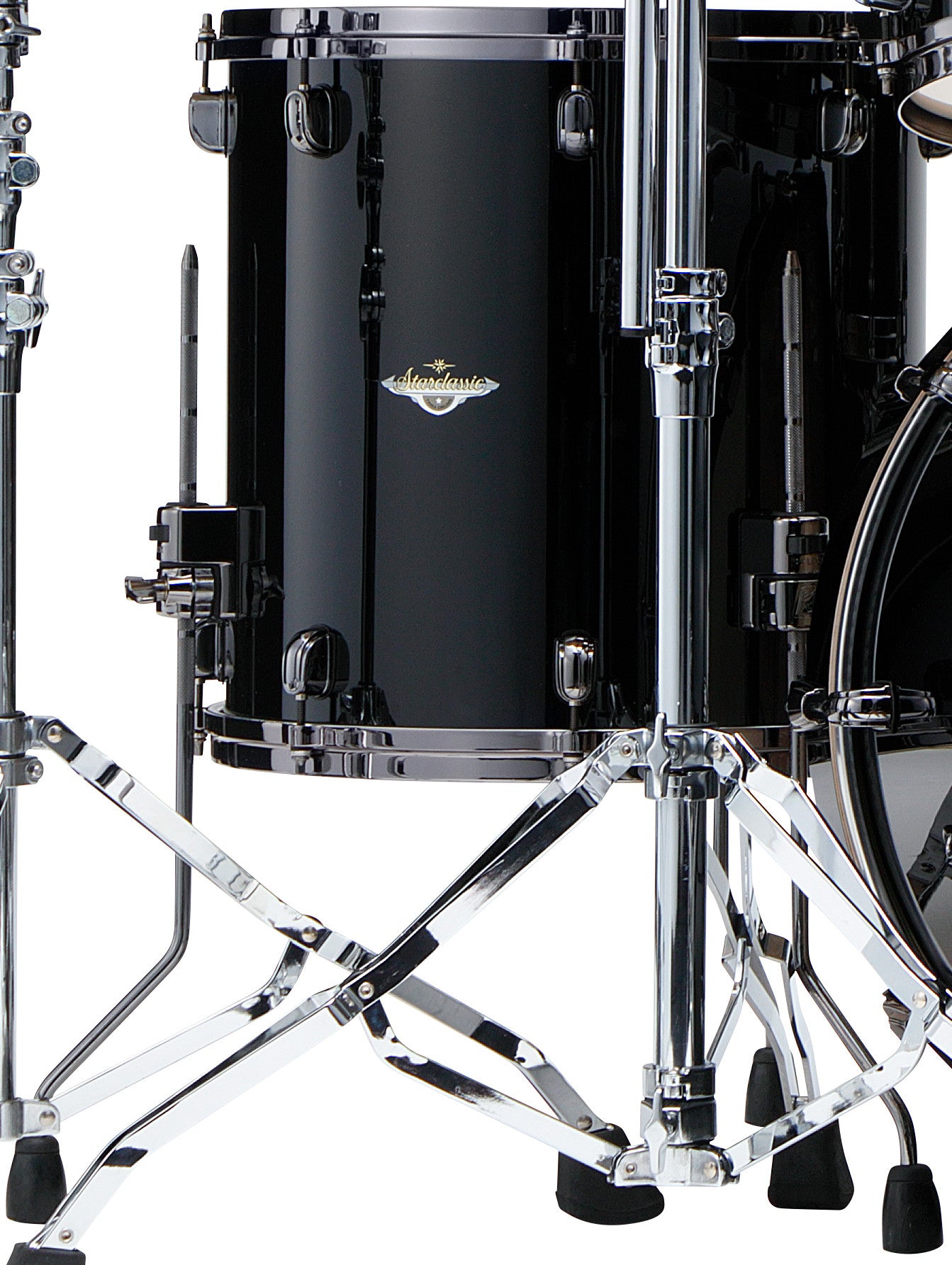 TAMA Starclassic Maple Lacquer Floor Tom 14" x 12" - Piano Black/Black Nickel HW