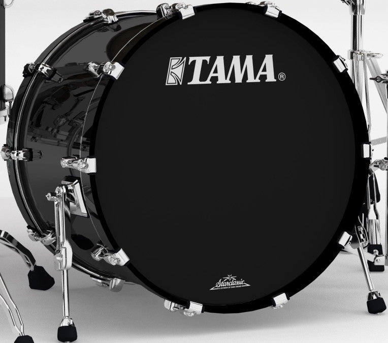 TAMA Starclassic Walnut/Birch Lacquer Bass Drum 22" x 16" - Piano Black/Chrom HW/mit Tom Halter