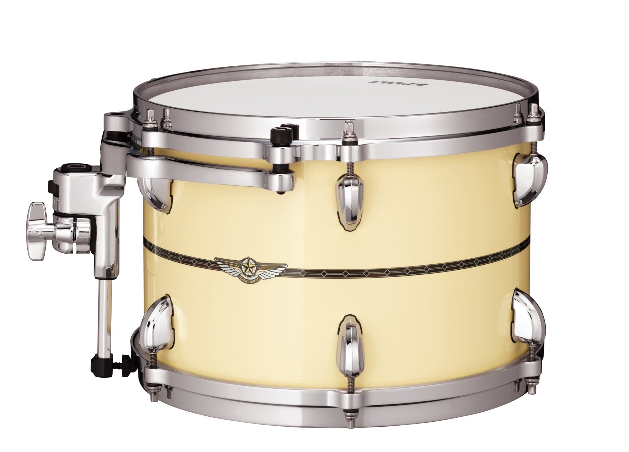 TAMA STAR Bubinga Rack Tom 12" x 9" - Antique White/Chrom HW/Inlay: Only Outside
