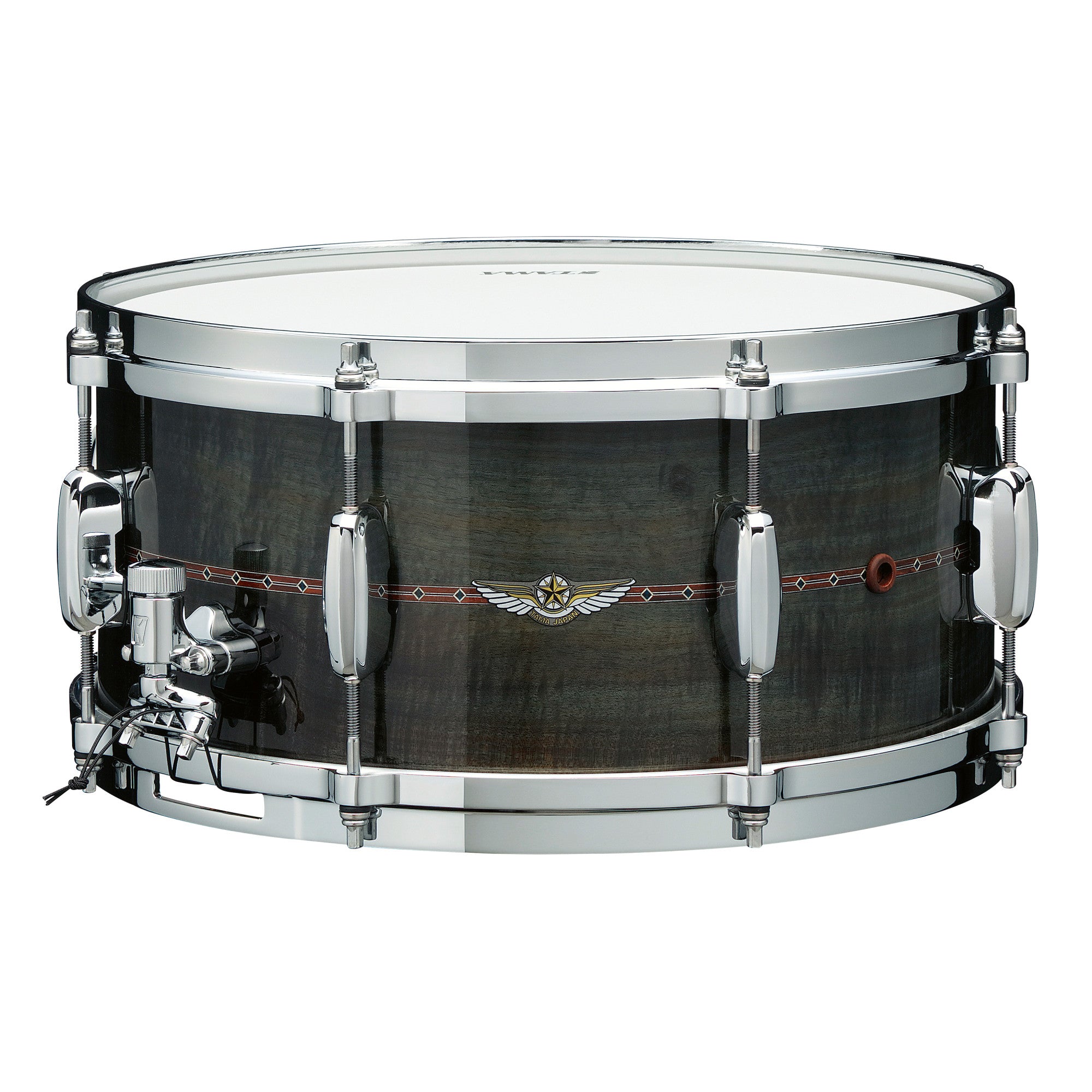 TAMA STAR Bubinga Snaredrum 13" x 6" - Pewter Blue Australian Acacia/Chrom HW - Outside Inlay