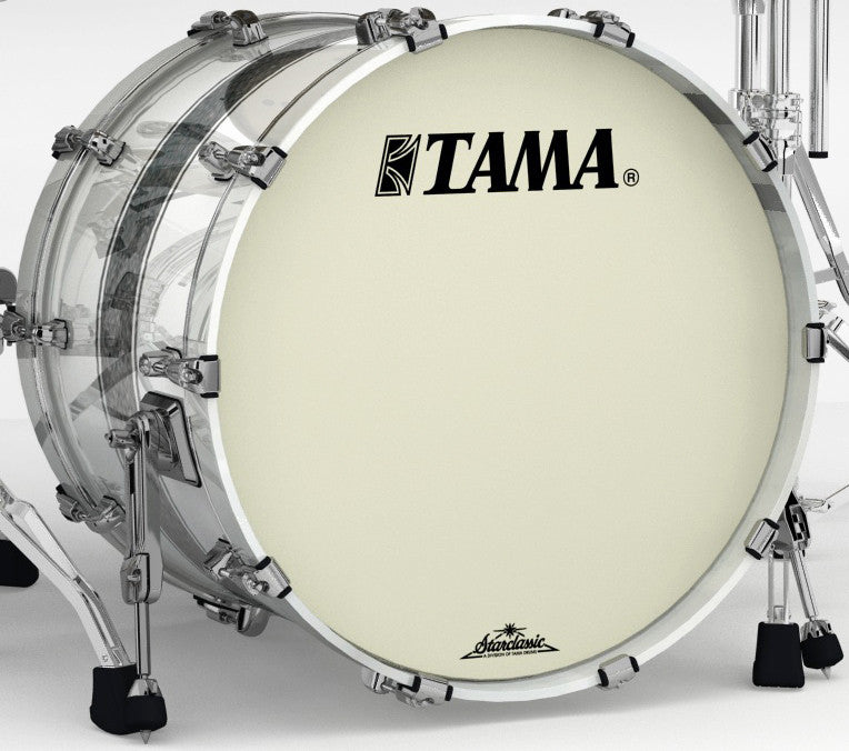 TAMA Starclassic Maple Lacquer Bass Drum 18" x 14" - Silver Snow Racing Stripe/Black Nickel HW/ohne Tom Halter