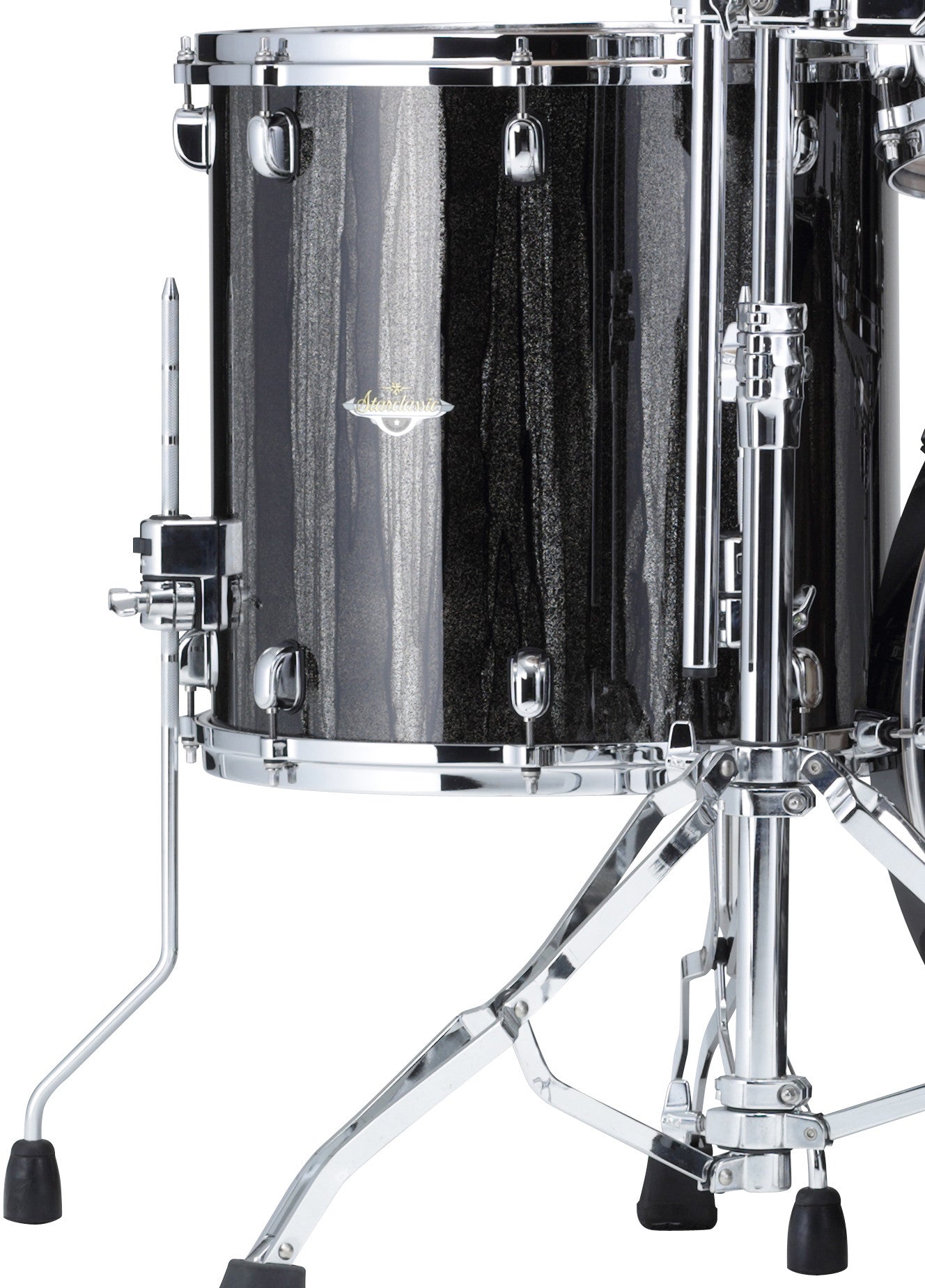 TAMA Starclassic Maple Lacquer Floor Tom 14" x 14" - Black Clouds & Silver Linings/Chrom HW