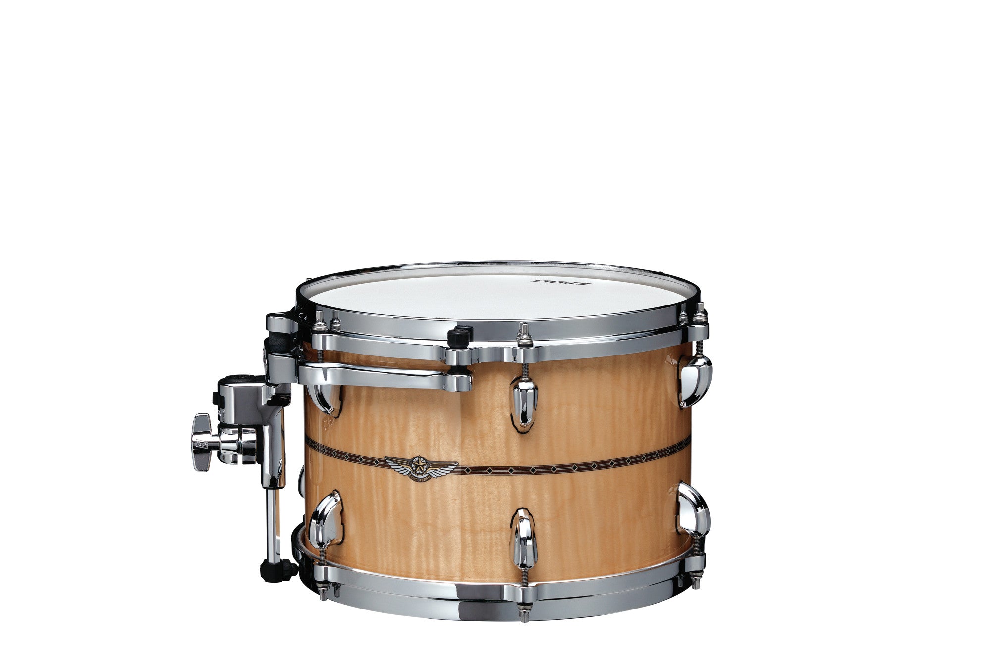 TAMA STAR Maple Rack Tom 12" x 8" - Gloss Natural Curly Maple/Chrom HW/mit Inlay (outside)