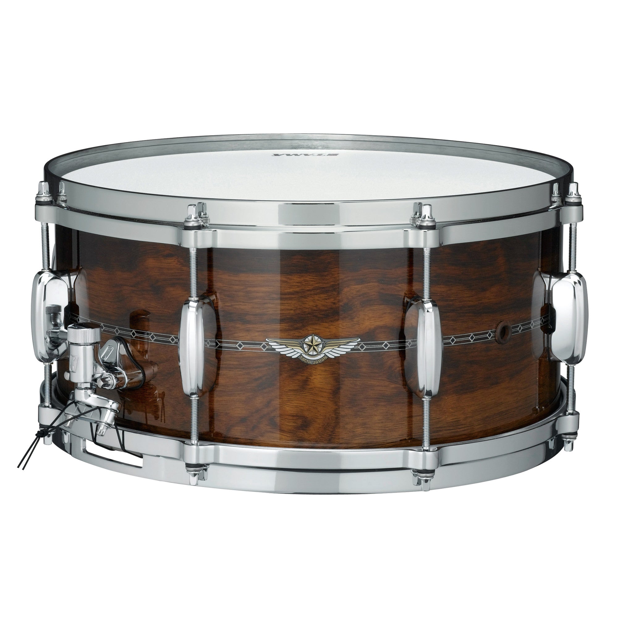TAMA STAR Bubinga Snaredrum 14" x 6,5" - Natural Indian Laurel/Chrom HW - Inside & Outside Inlay