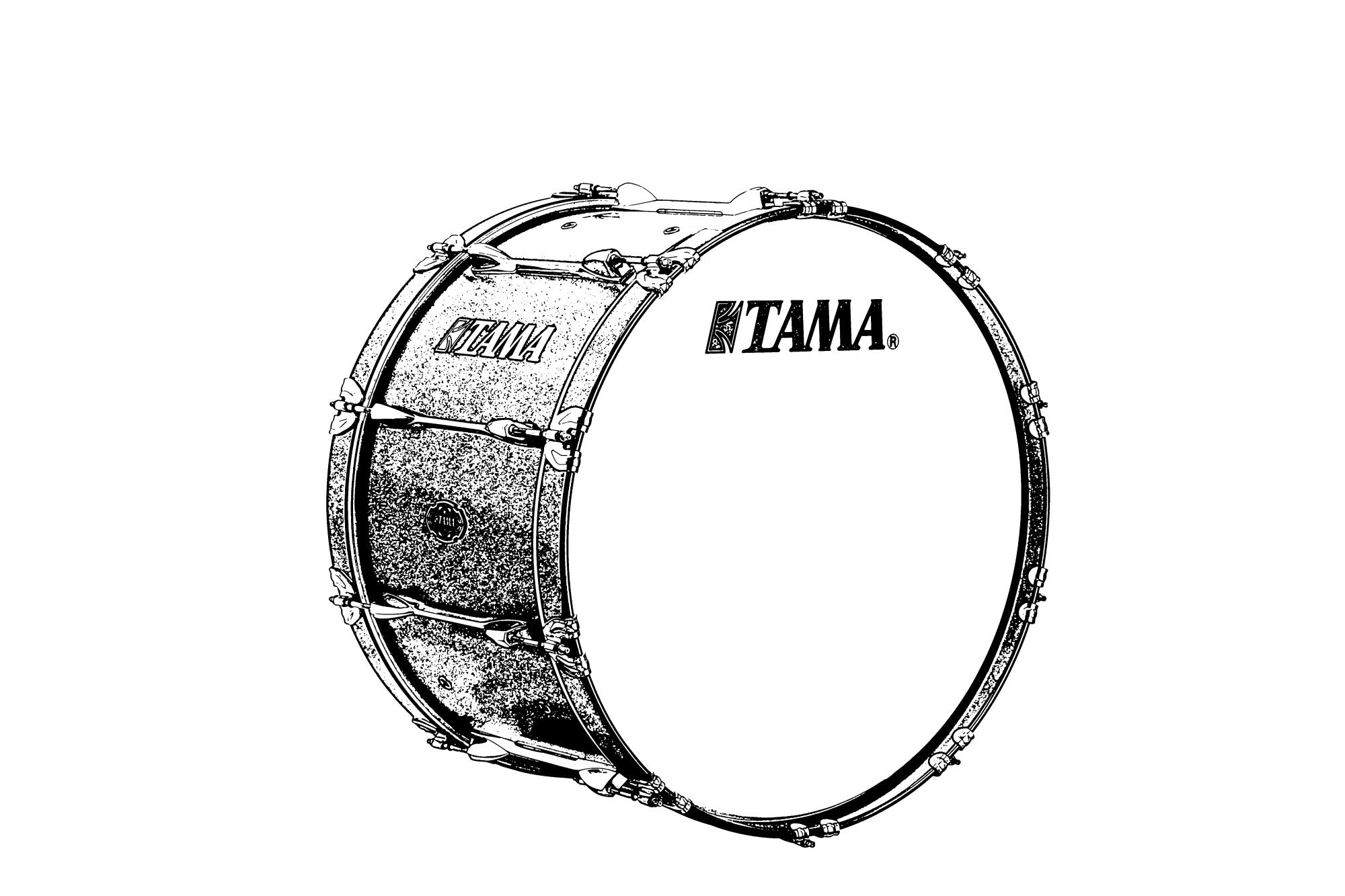 TAMA Fieldstar Premium Marching Bass Drum 20" x 14" - Deeper Purple/Chrome HW