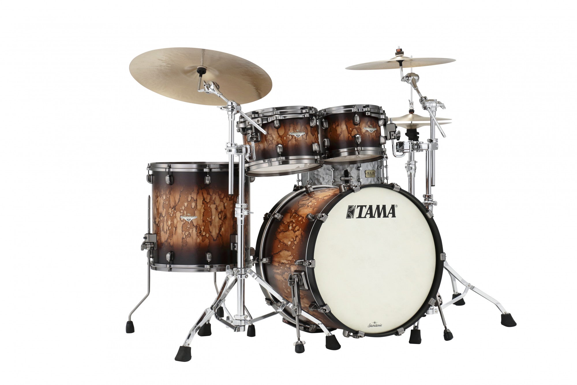 TAMA Starclassic Maple Lacquer Shell Kit 4 teilig - Molten Satin Brown Burst/Smoked Black Nickel HW