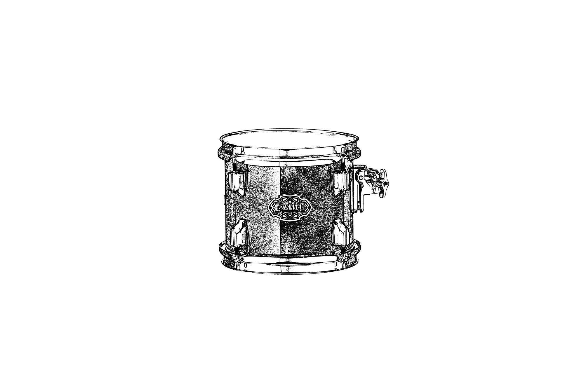 TAMA Concert Tom 8" x 7" - Vintage Antique Maple/Chrom HW