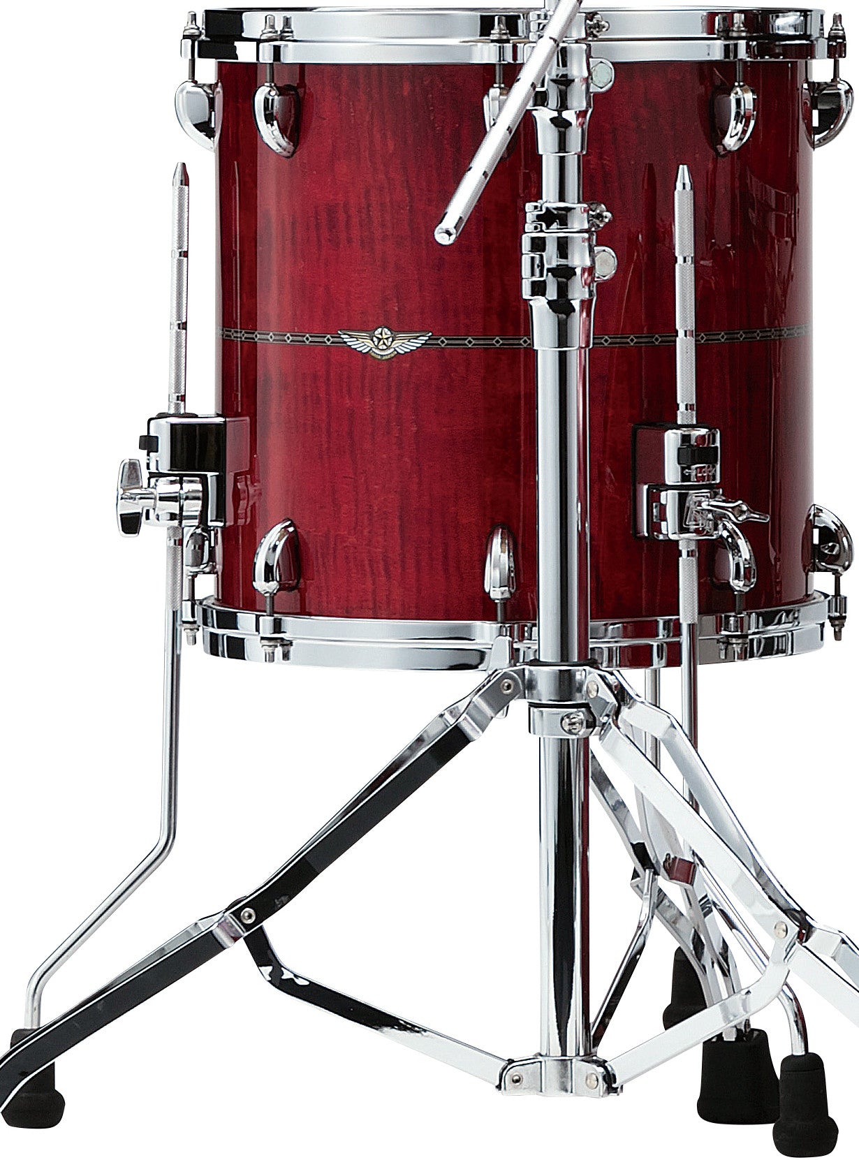 TAMA STAR Maple Floor Tom 16" x 14" - Raspberry Curly Maple/Chrom HW/mit Inlay (outside)