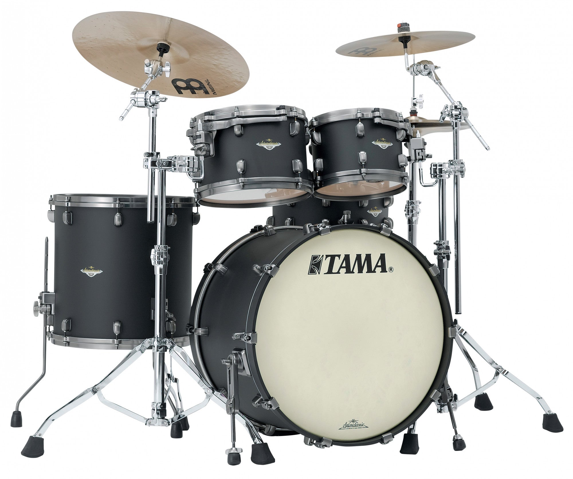 TAMA Starclassic Maple Lacquer Shell Kit 4 teilig - Flat Black/Smoked Black Nickel HW