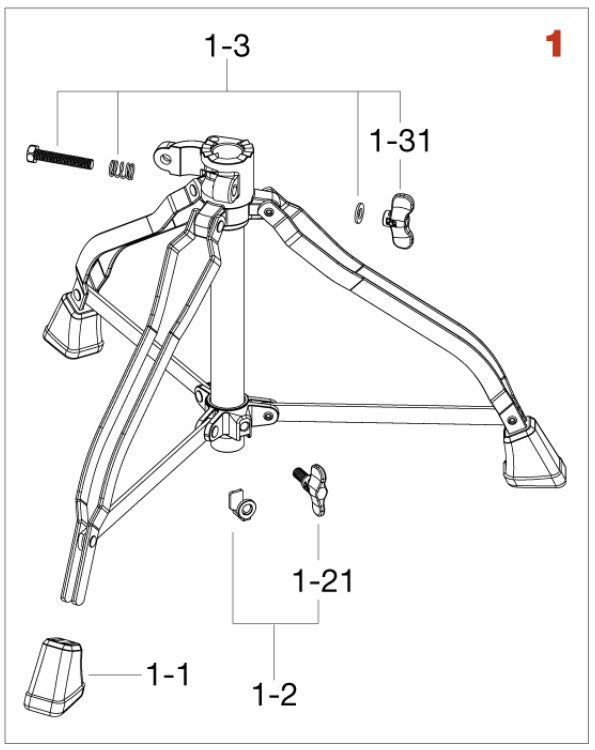 TAMA Fußkonstruktion komplett - für HT230/HT250