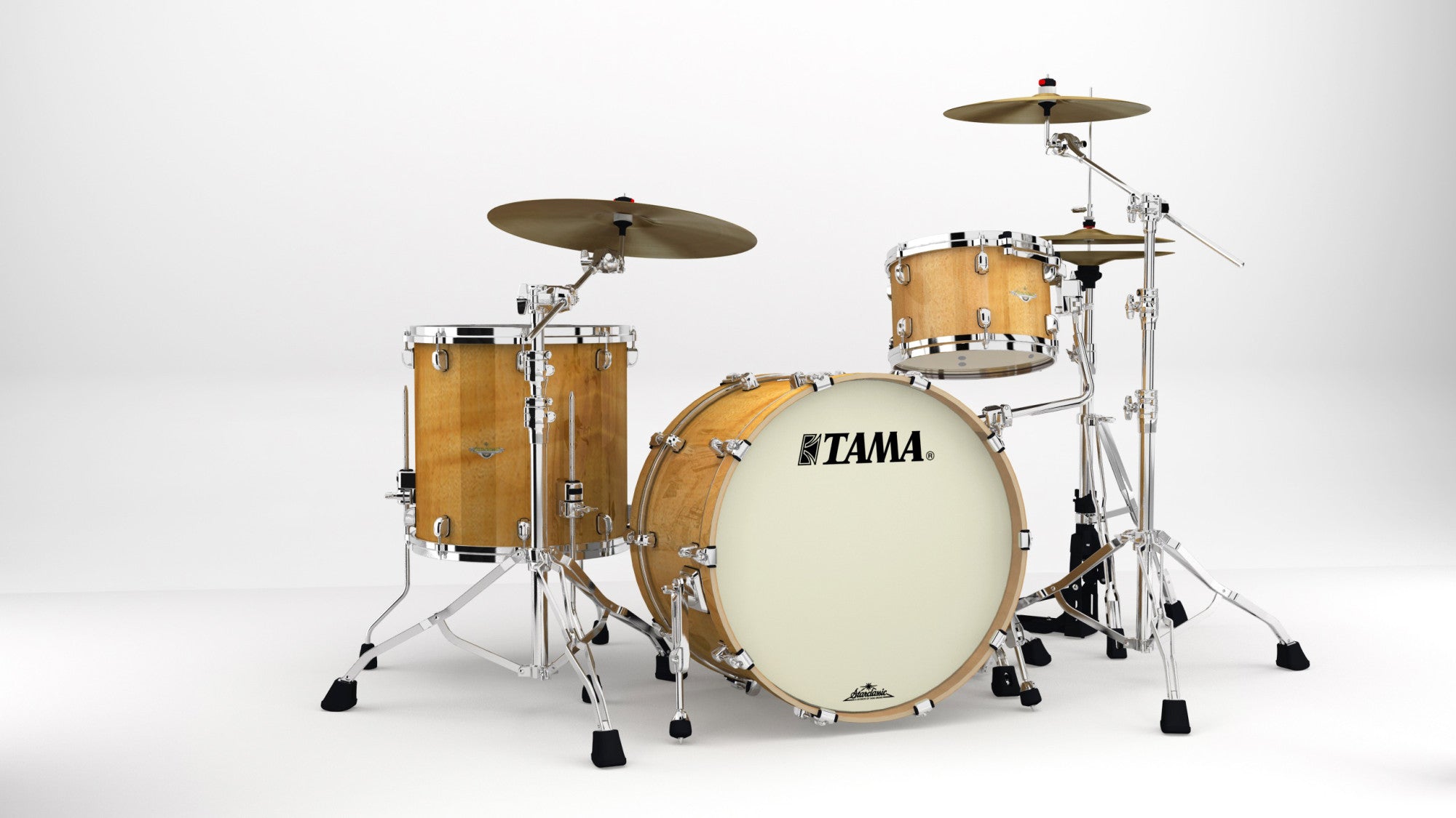 TAMA Starclassic Maple Exotic Shell Kit 3 teilig - Gloss Natural Movingui/Chrom HW