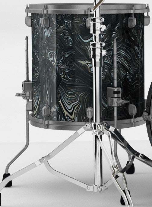 TAMA Starclassic Maple Duracover Wrap Floor Tom 14" x 14" - Charcoal Swirl/Smoked Black Nickel HW