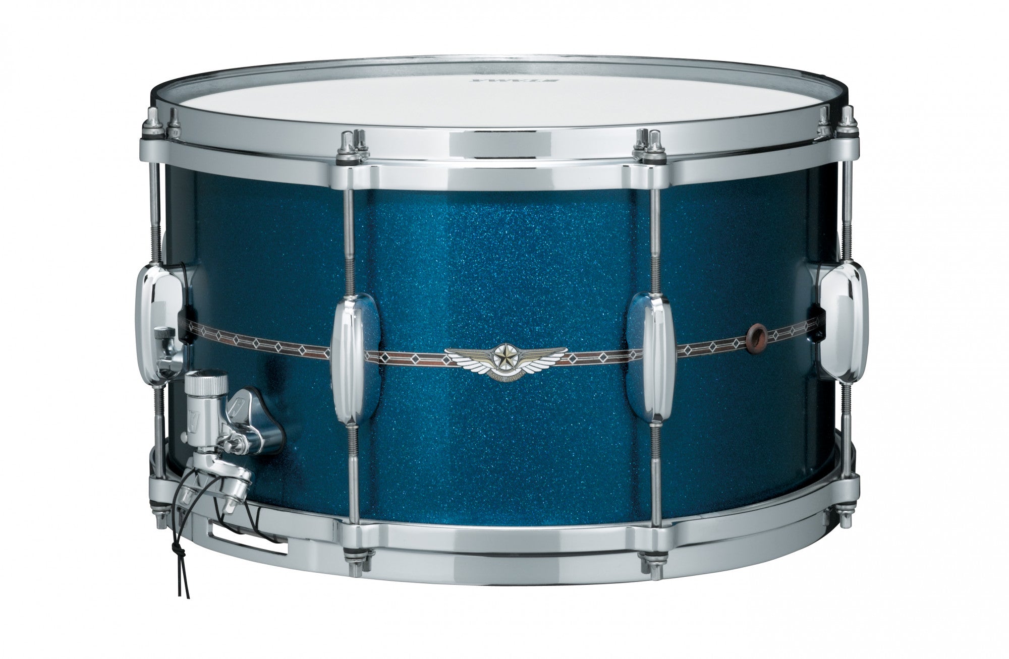 TAMA STAR Bubinga Snaredrum 14" x 8" - Satin Blue Metallic/Chrom HW - Outside Inlay