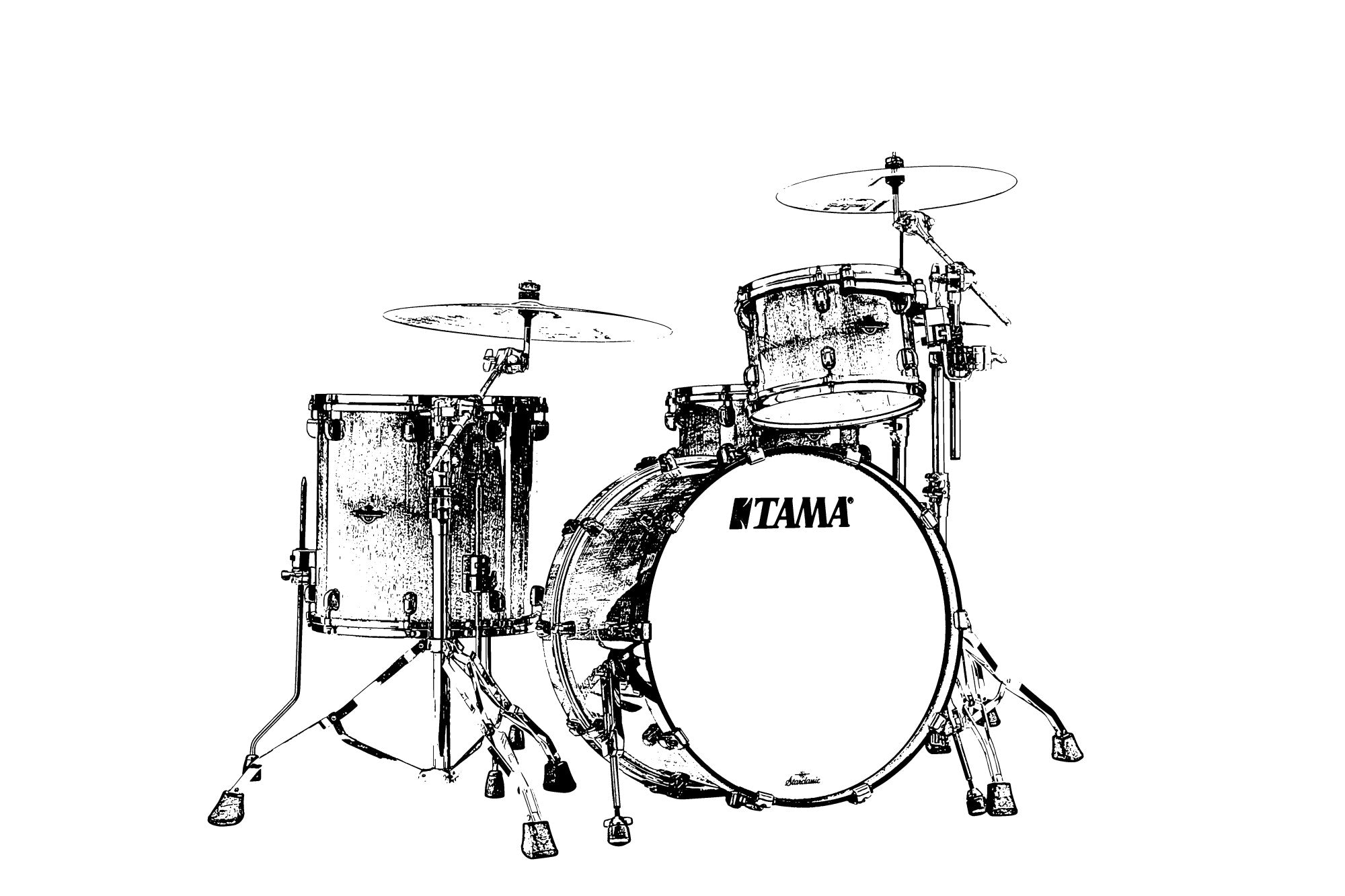 TAMA Starclassic Maple Exotic Shell Kit 3 teilig - Marine Shoreline Movingui Fade/Chrom HW