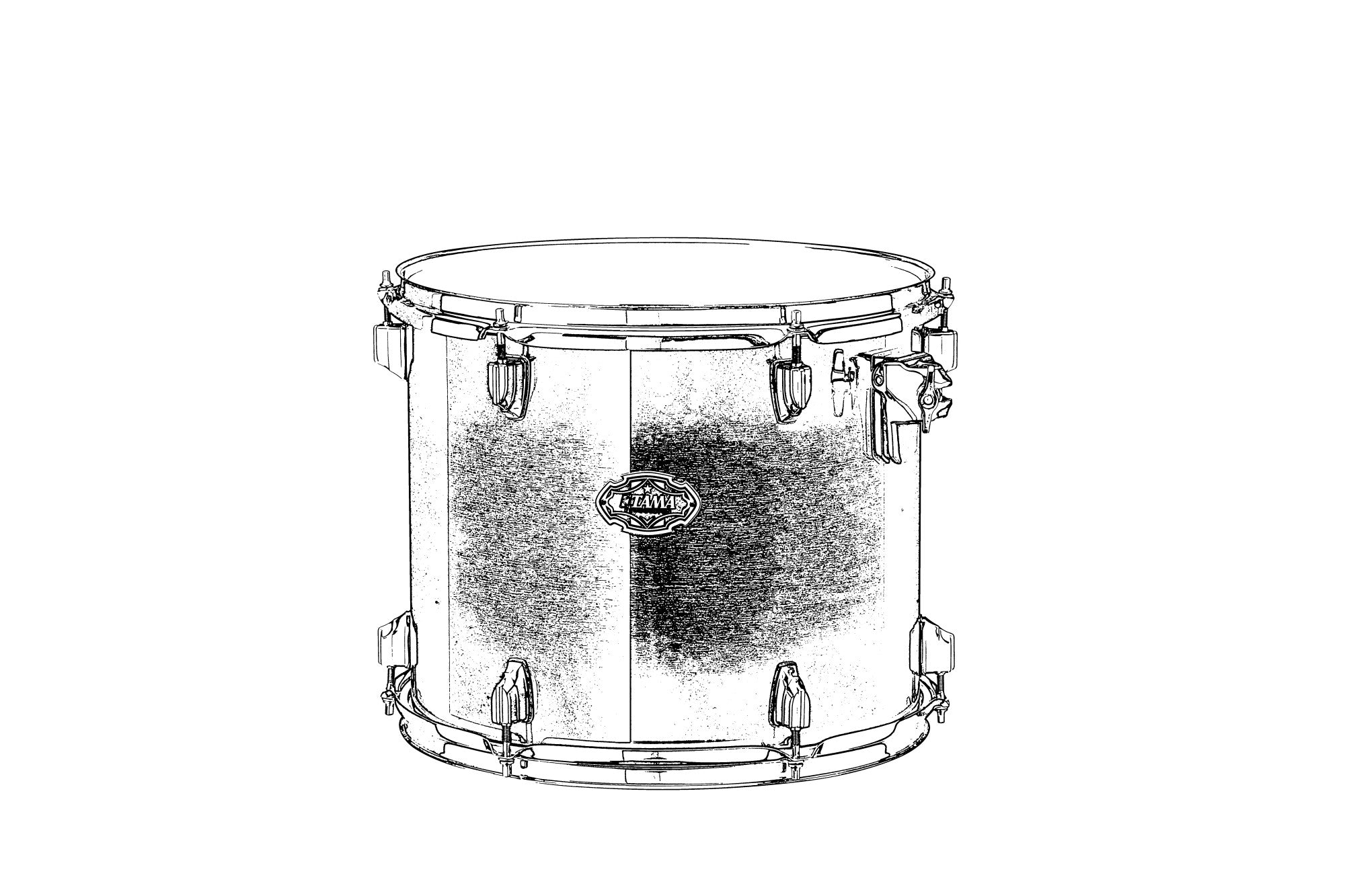 TAMA Concert Tom 14" x 12" - Vintage Antique Maple/Chrom HW