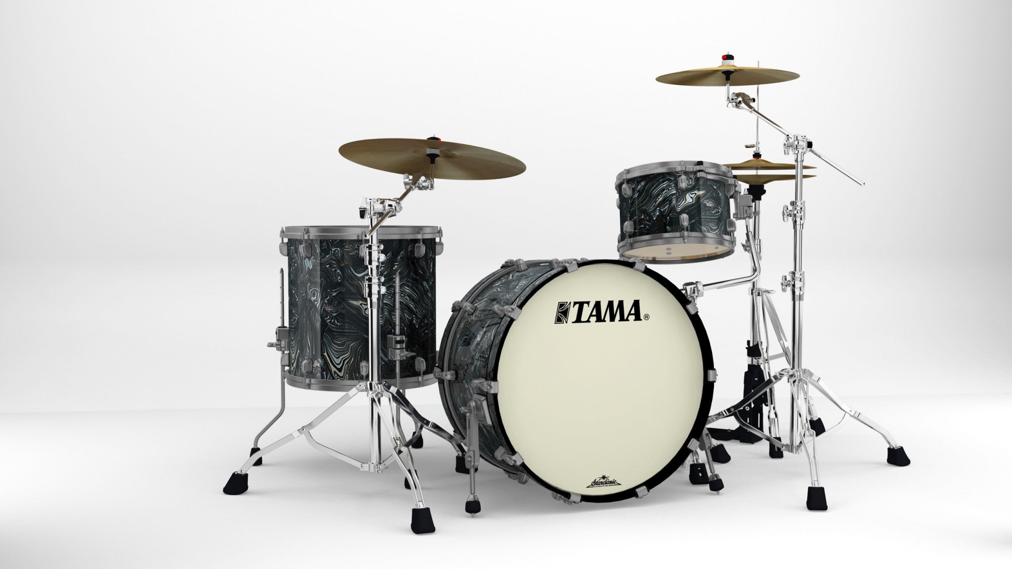 TAMA Starclassic Maple Duracover Wrap Shell Kit 3 teilig - Charcoal Swirl/Smoked Black Nickel HW