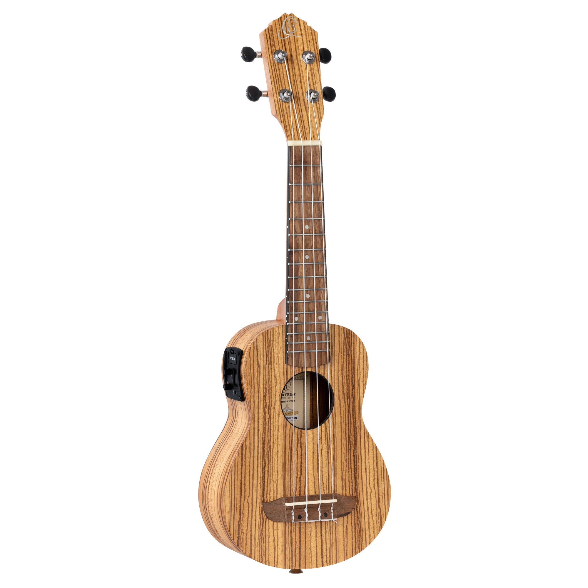 ORTEGA Timber Serie Sopran Preamp Ukulele 4 String - Zebrawood Natural + Bag
