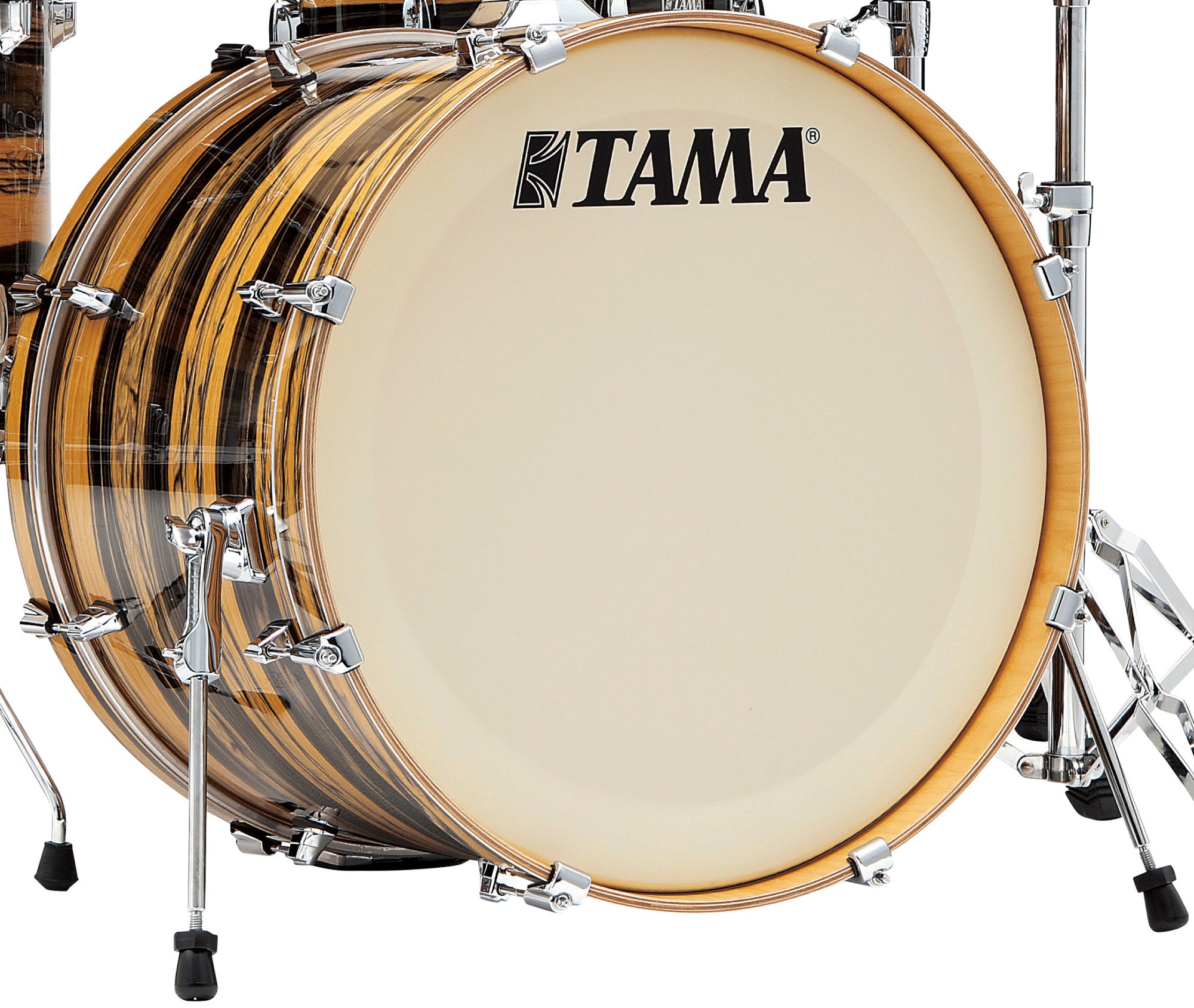 TAMA Superstar Classic Bass Drum 22" x 14" - Natural Ebony Tiger Wrap/Chrom HW/ohne Tom Halter