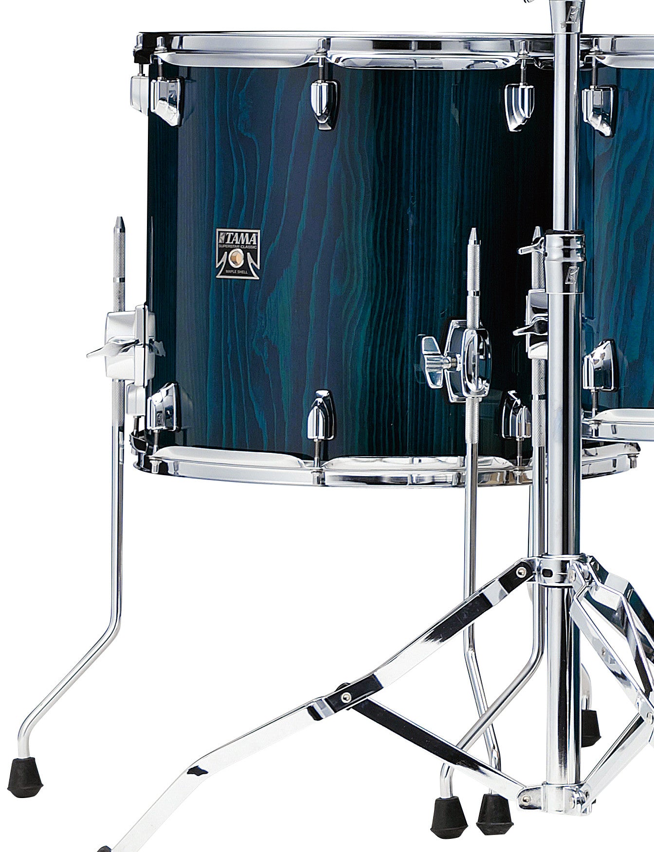 TAMA Superstar Classic Floor Tom 14" x 12" - Gloss Sapphire Lacebark Pine/Chrom HW