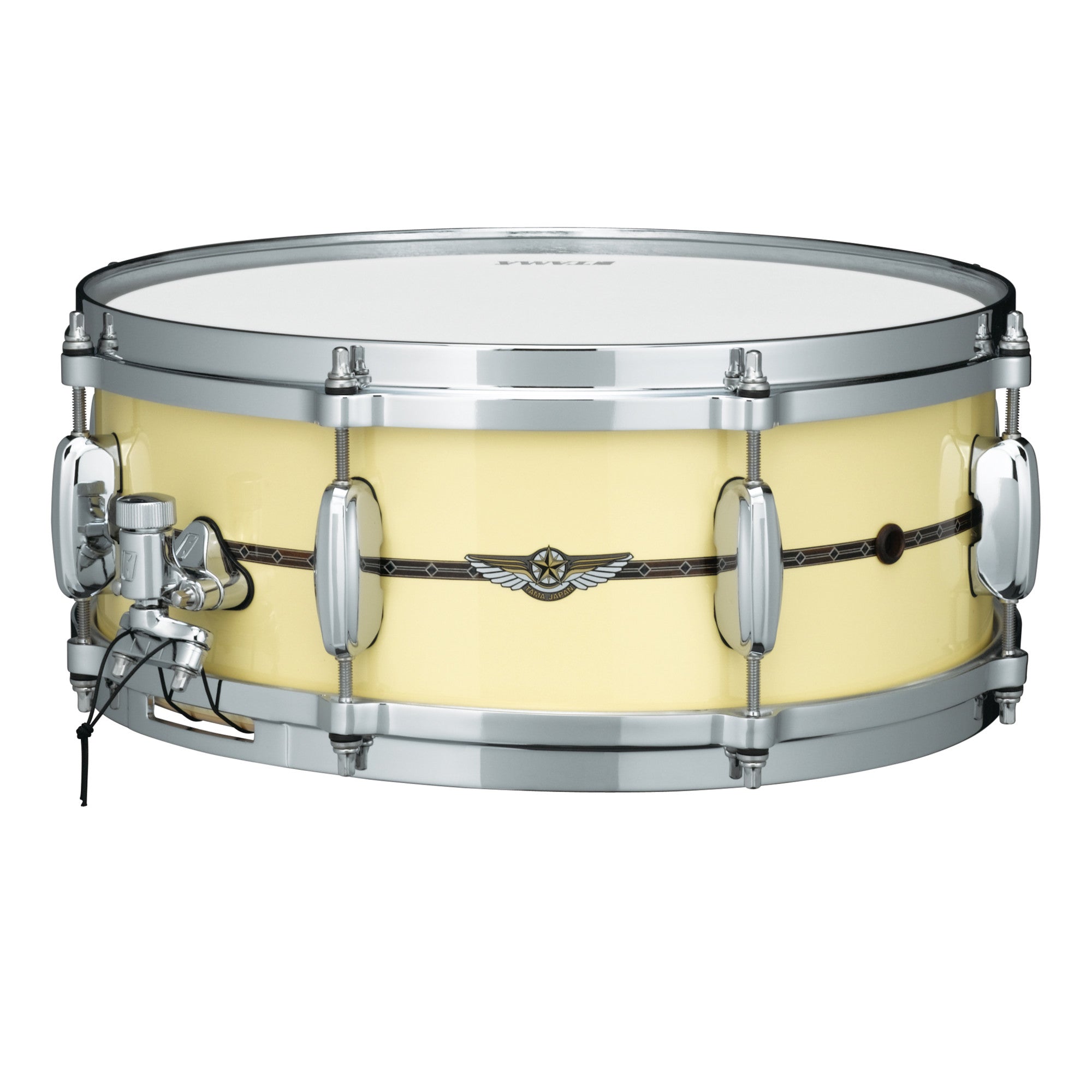 TAMA STAR Bubinga Snaredrum 13" x 6" - Antique White/Chrom HW - Outside Inlay