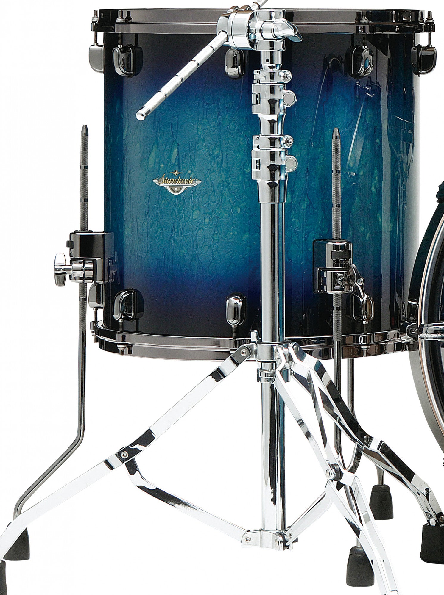 TAMA Starclassic Maple Lacquer Floor Tom 16" x 14" - Molten Electric Blue Burst/Black Nickel HW