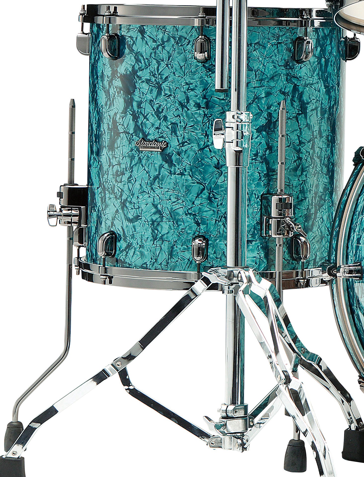TAMA Starclassic Maple Duracover Wrap Floor Tom 18" x 16" - Turquoise Pearl/Black Nickel HW