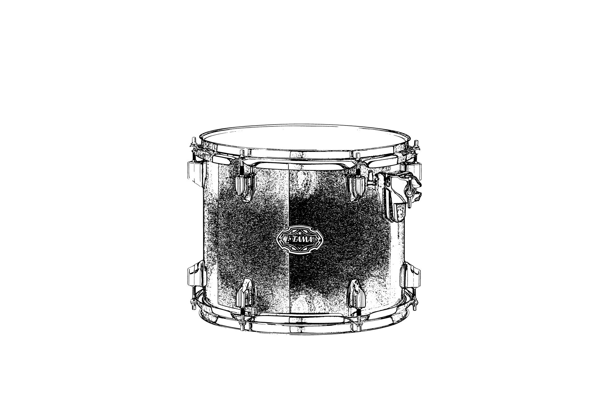 TAMA Concert Tom 12" x 10" - Vintage Antique Maple/Chrom HW