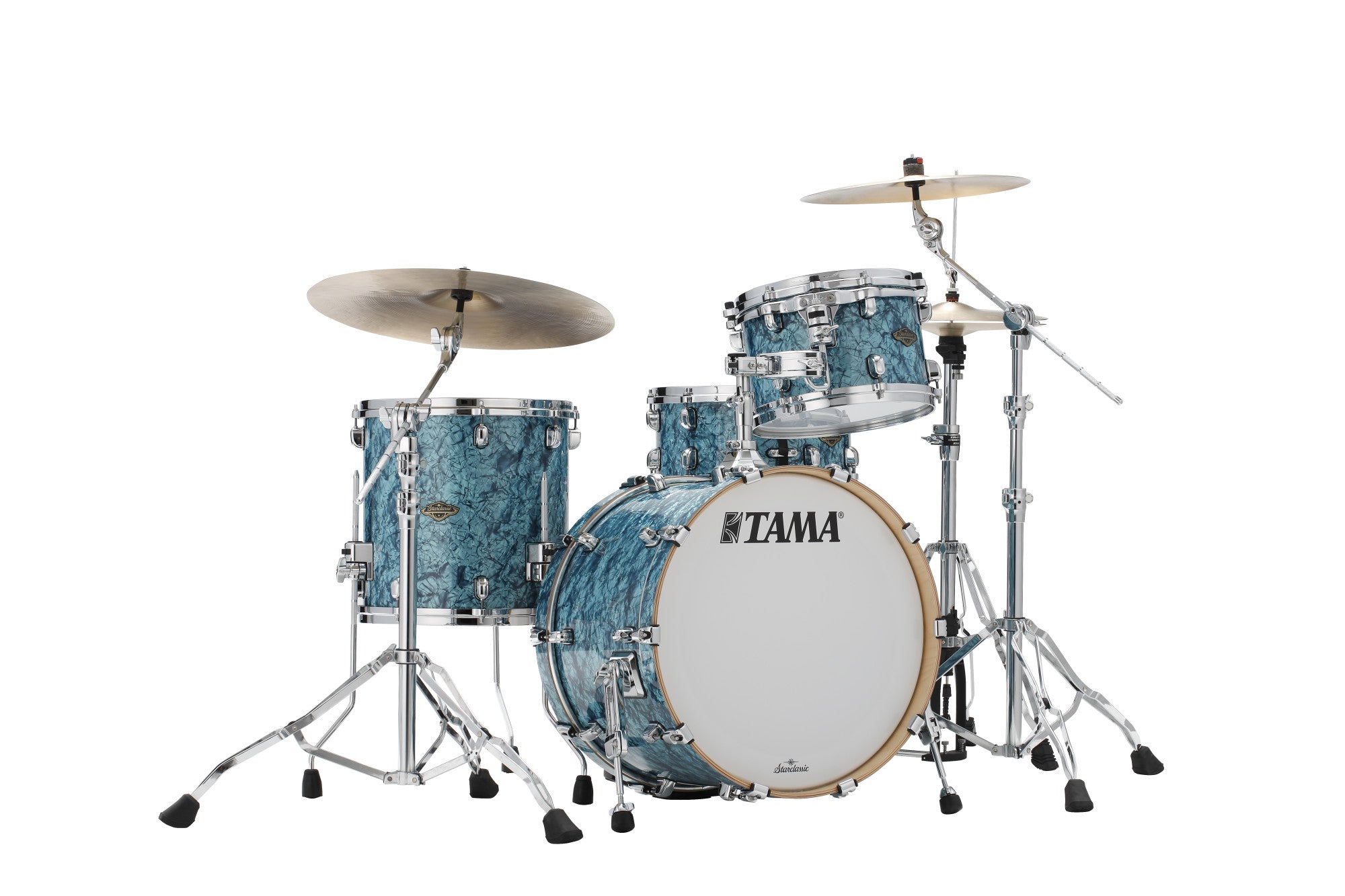 TAMA Starclassic Walnut/Birch Duracover Wrap Shell Kit 3 teilig - Turquoise Pearl/Chrom HW